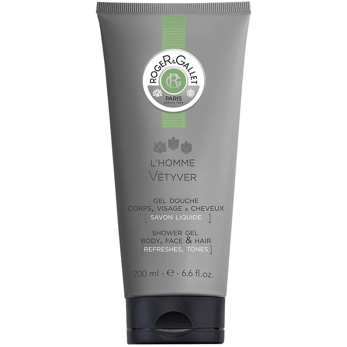 Roger & Gallet L’Homme Vetyver Body, Face & Hair Shower Gel Ανδρικό Αναζωογονητικό Αφρόλουτρο για Σώμα, Μαλλιά & Πρόσωπο με Άρωμα Βετιβέριας για Κάθε Επιδερμίδα 200ml