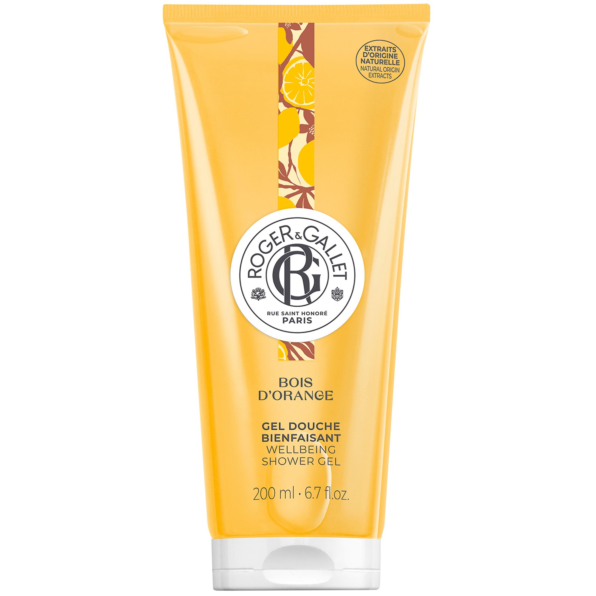 Roger & Gallet Bois d’ Orange Wellbeing Shower Gel Ενυδατικό, Αναζωογονητικό Αφρόλουτρο με Άρωμα Πικρής Πορτοκαλιάς & Φρέσκων Εσπεριδοειδών 200ml