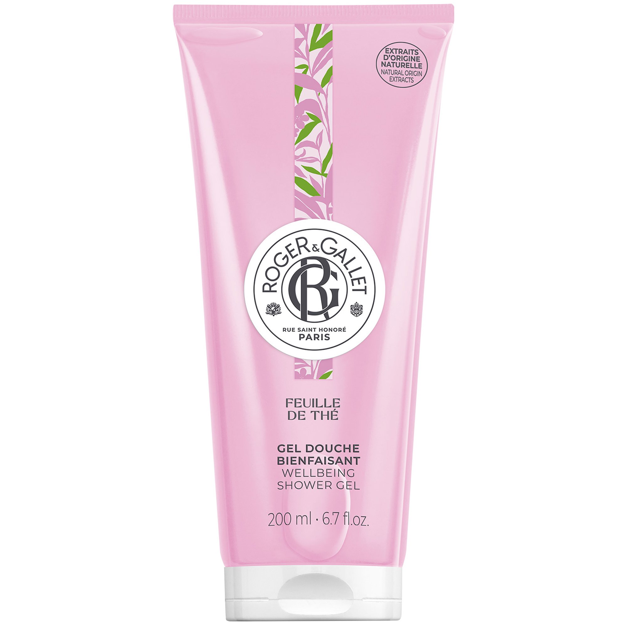 Roger & Gallet Feuille de The, Wellbeing Shower Gel Ενυδατικό, Αναζωογονητικό Αφρόλουτρο με Άρωμα Μαύρου Τσαγιού 200ml