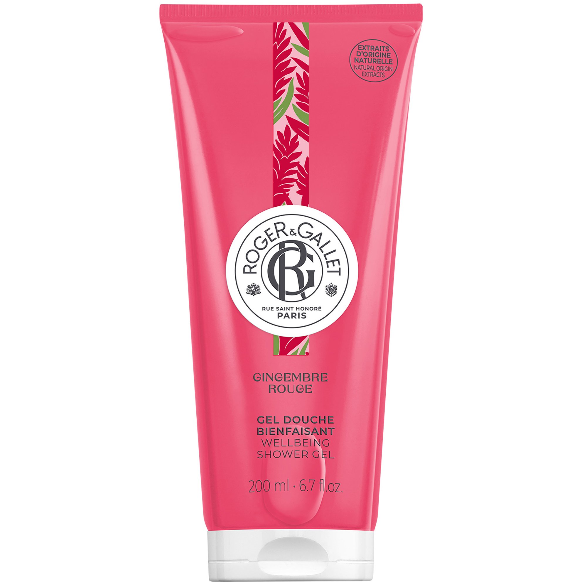 Roger & Gallet Gingembre Rouge Wellbeing Shower Gel Ενυδατικό, Αναζωογονητικό Αφρόλουτρο με Αλόη & Άρωμα Τζίντζερ, Ρόδι & Μανταρίνι 200ml