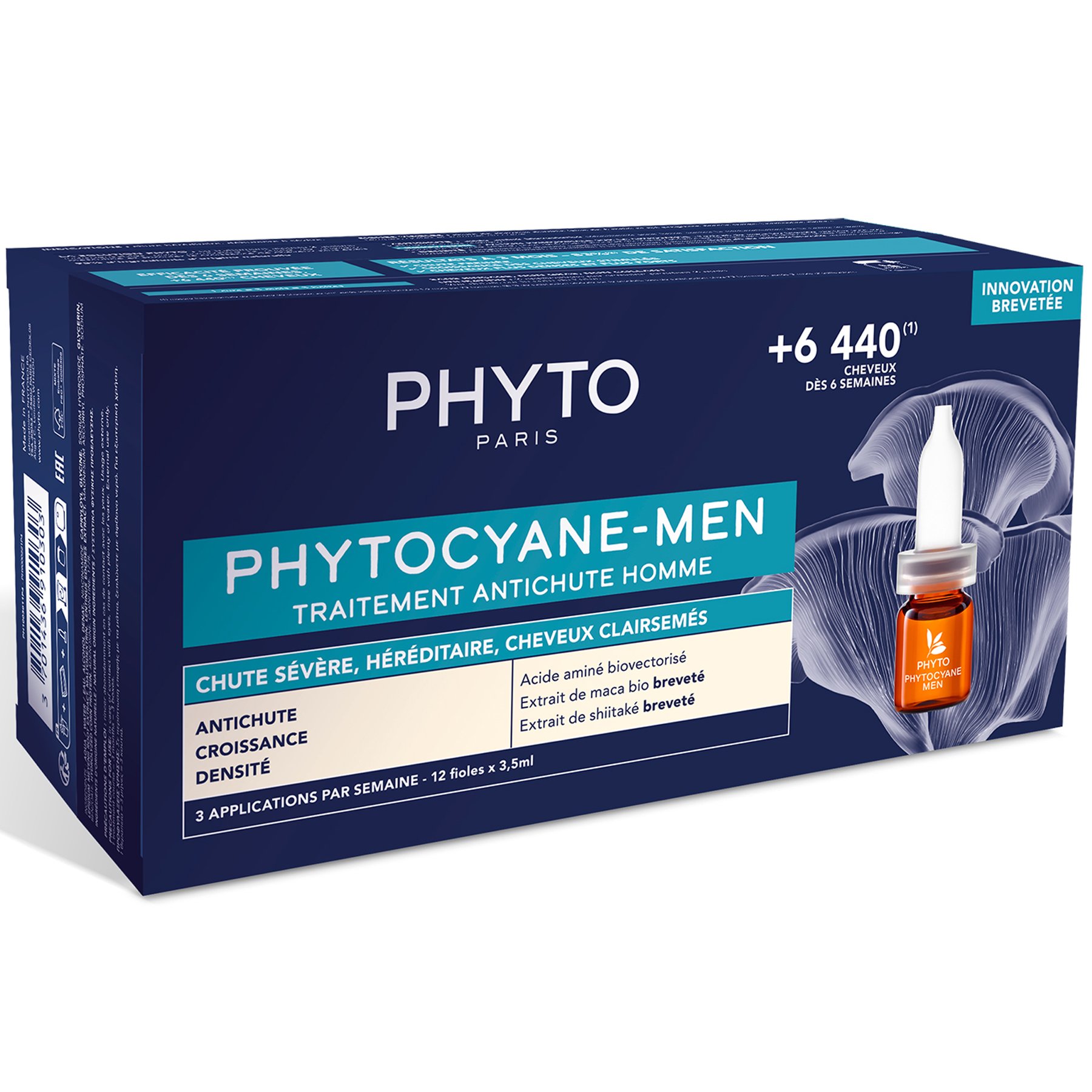 Phyto Phytocyane Anti-Hair Loss Treatment for Men Θεραπεία Κατά της Έντονης Ανδρικής Τριχόπτωσης Λόγω Κληρονομικότητας & Αραίωσης των Μαλλιών 12vials x 3,5ml