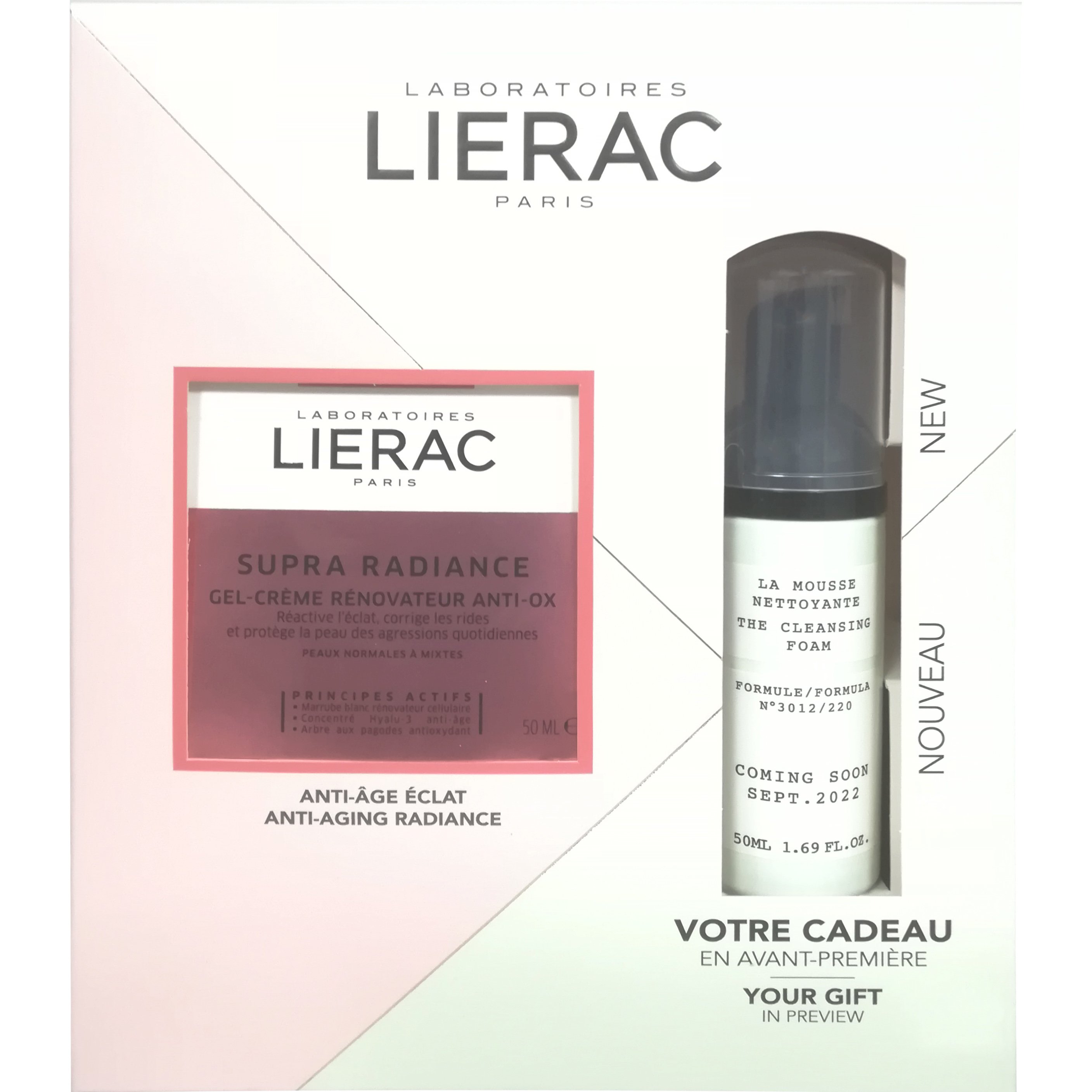 Lierac Πακέτο Προσφοράς Supra Radiance Gel-Creme Anti-Aging Radiance 50ml & Δώρο La Mousse Nettoyante the Cleansing Foam 50ml