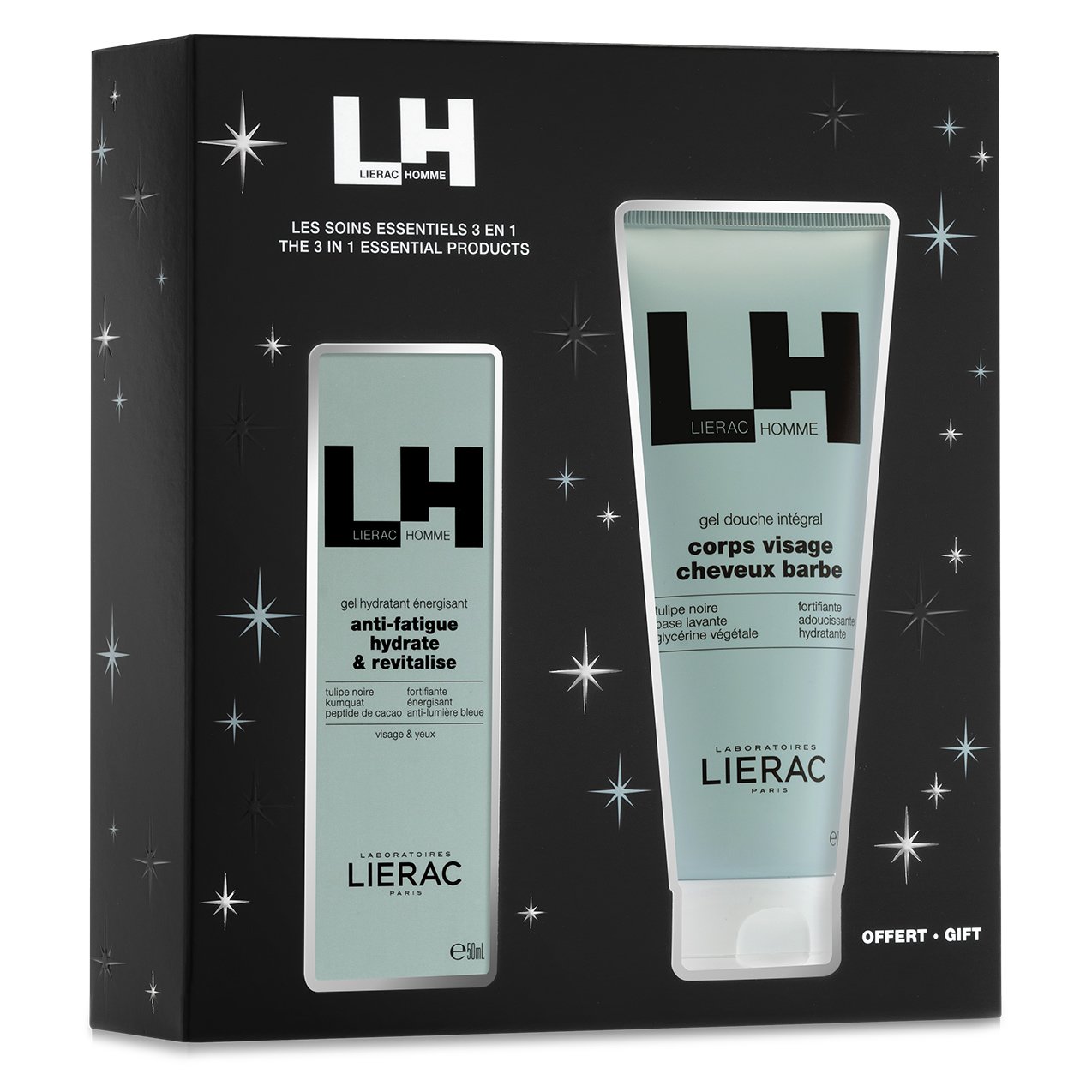 Lierac Homme Promo The 3in1 Essential Products Energizing Moisturizing Gel Ενυδατικό Gel Προσώπου 50ml & Δώρο Shower Gel 200ml