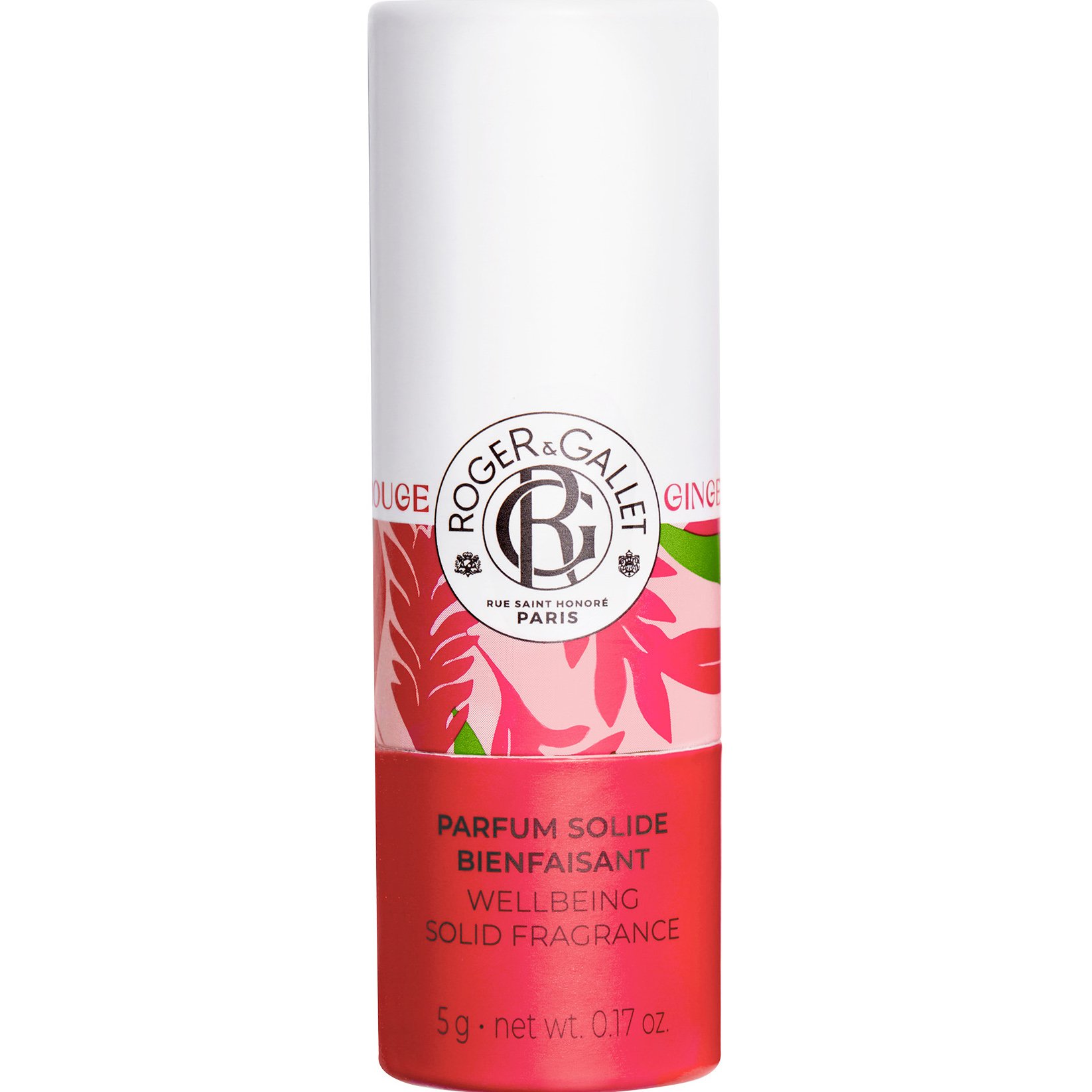 Roger & Gallet Gingembre Rouge Wellbeing Solid Fragrance Γυναικείο Άρωμα σε Stick με Ροζ Βατόμουρο, Τζίντζερ & Μοσχολίβανο 5g
