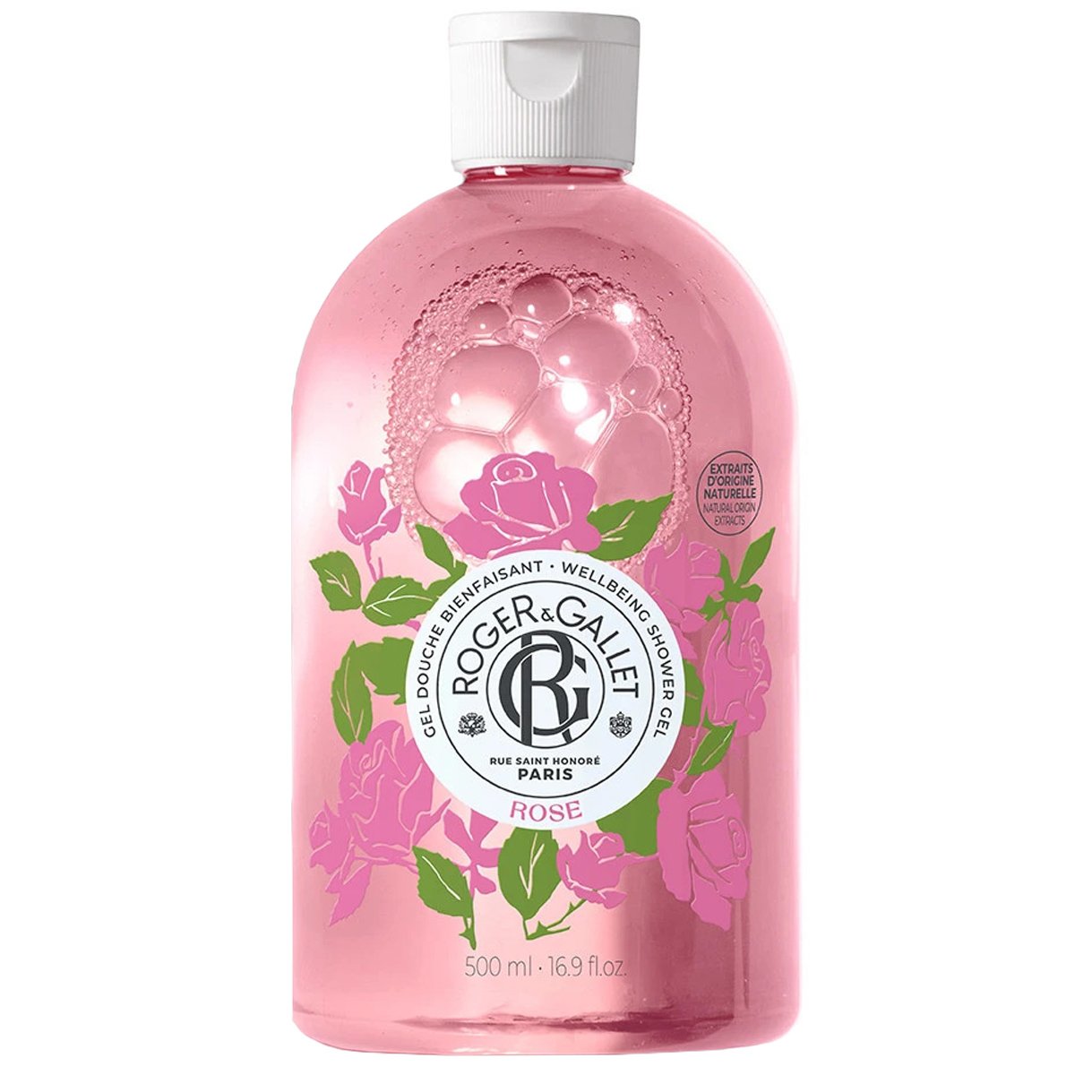 Roger & Gallet Rose Wellbeing Shower Gel Αναζωογονητικό Αφρόλουτρο με Ιταλικό Μανταρίνι, Τριαντάφυλλο Δαμασκού & Musk 500ml