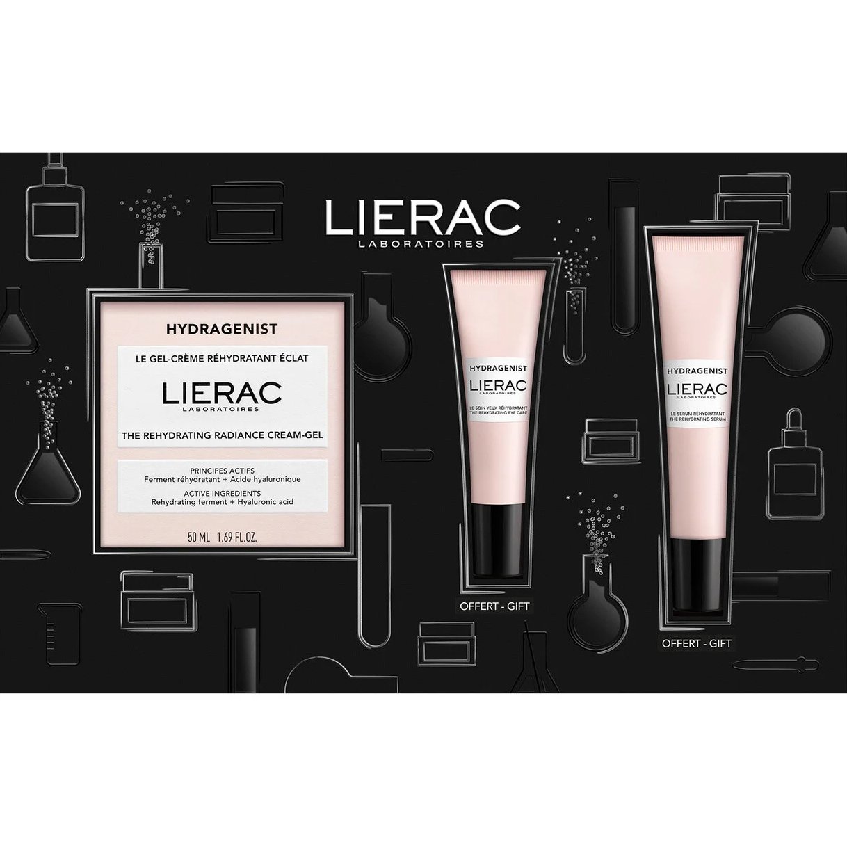 Lierac Promo Hydragenist The Rehydrating Radiance Cream-Gel 50ml & The Rehydrating Eye Care 7.5ml & The Rehydrating Serum 15ml