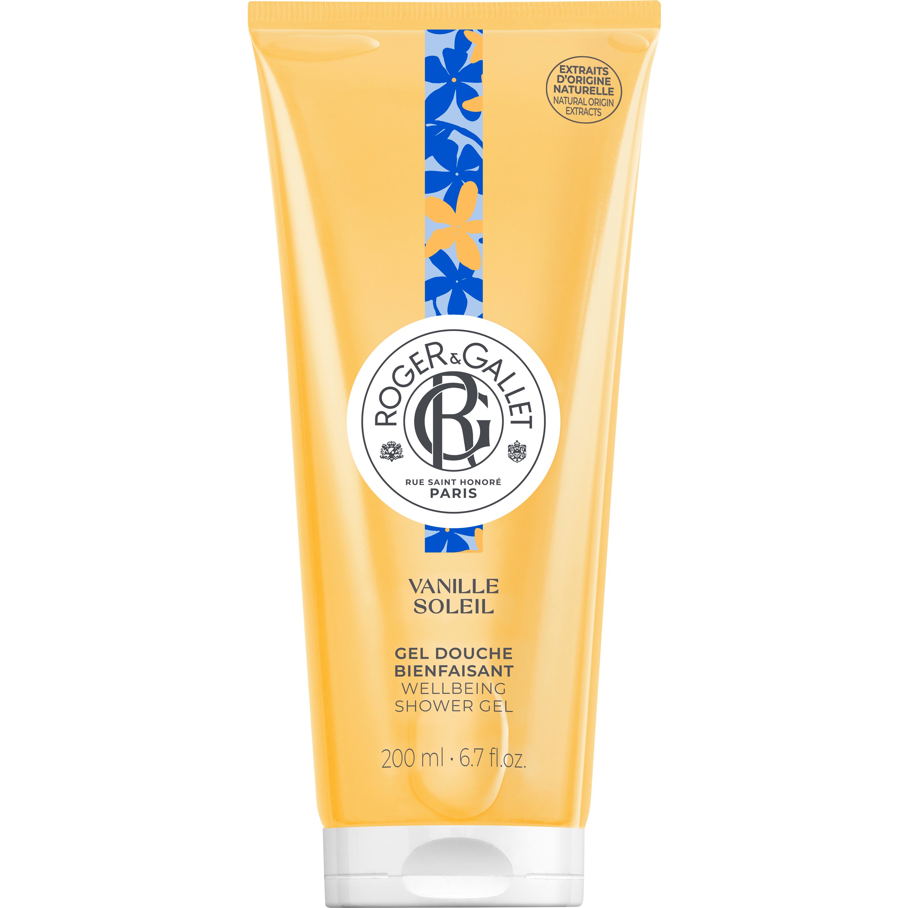 Roger & Gallet Vanille Soleil Wellbeing Shower Gel Αφρόλουτρο Εμπλουτισμένο με Φυσικό Εκχύλισμα Βανίλιας Μαδαγασκάρης & Αλόη Βέρα 200ml