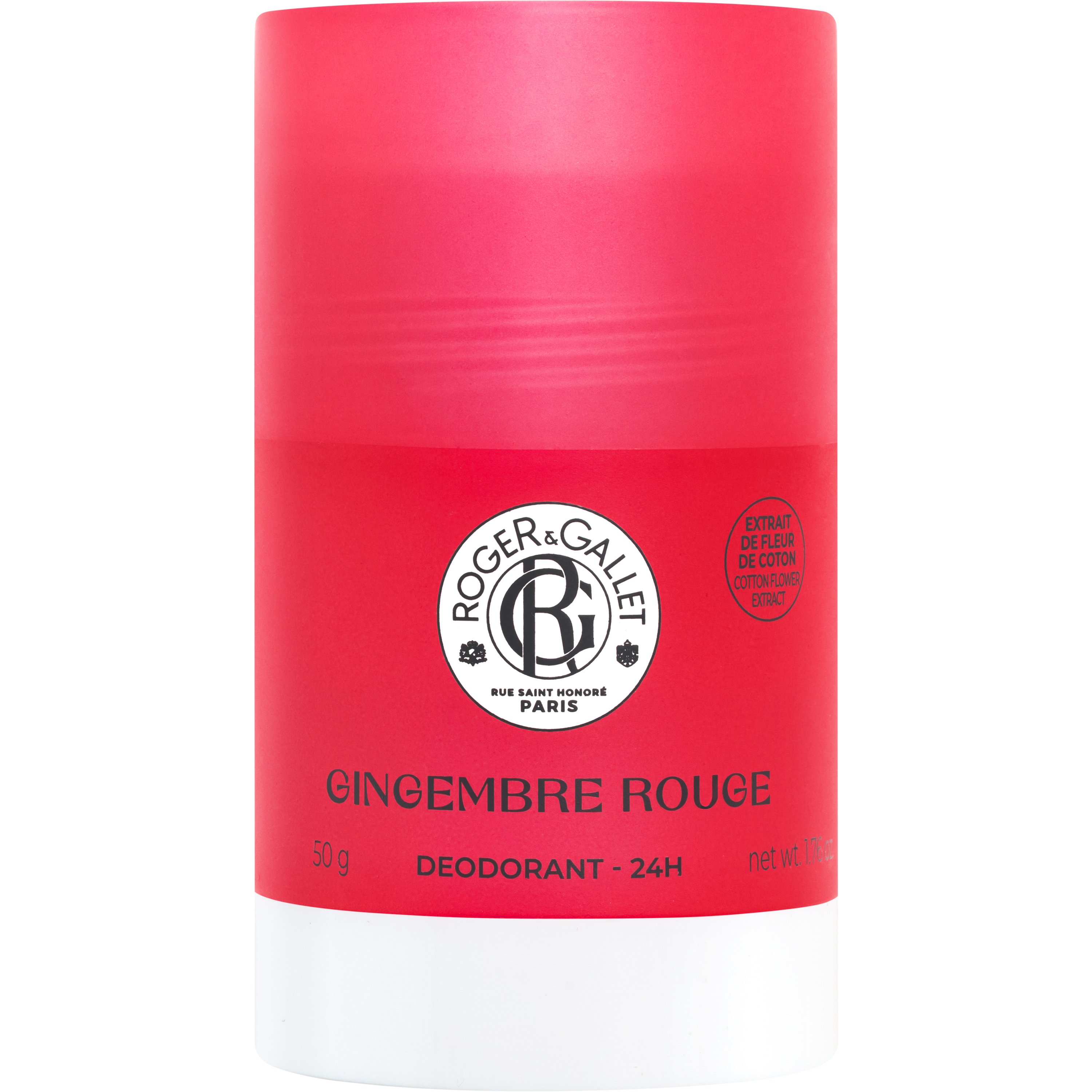 Roger & Gallet Gingembre Rouge 24h Deodorant Stick Ενυδατικό Αποσμητικό Στικ Εμπλουτισμένο με Φυσικό Εκχύλισμα Τζίντζερ & Λουλουδιών Βαμβακιού  50g
