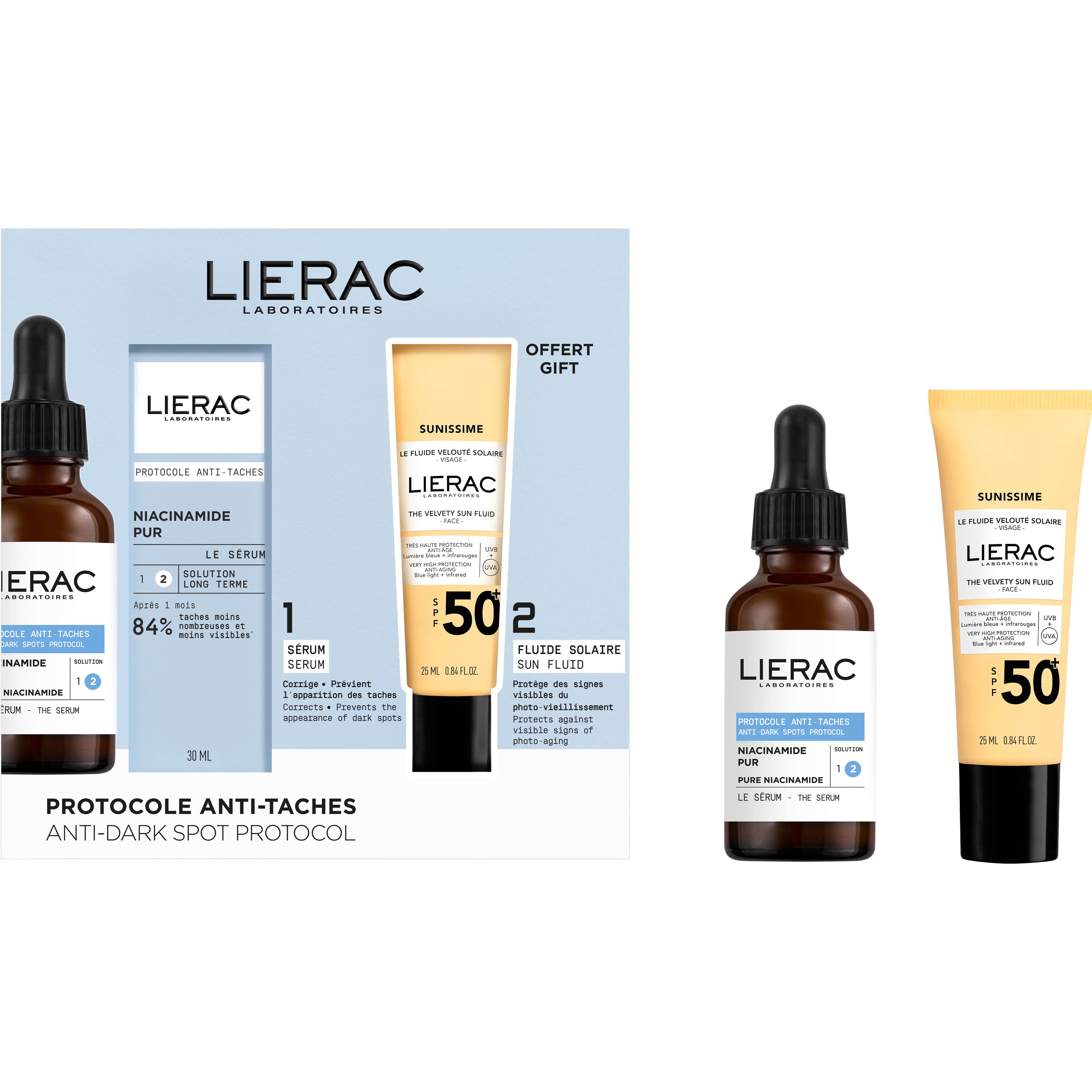 Lierac Promo Protocole Anti-Dark Spot Control Serum 30ml & Δώρο Sunissime The Velvety Sun Fluid Spf50+, 30ml