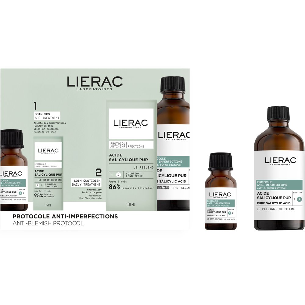 Lierac Promo Protocole Anti-Imperfection & Anti-Blemish Control Solution 1 The Stop Spots 15ml & Solution 2 The Peeling 100ml
