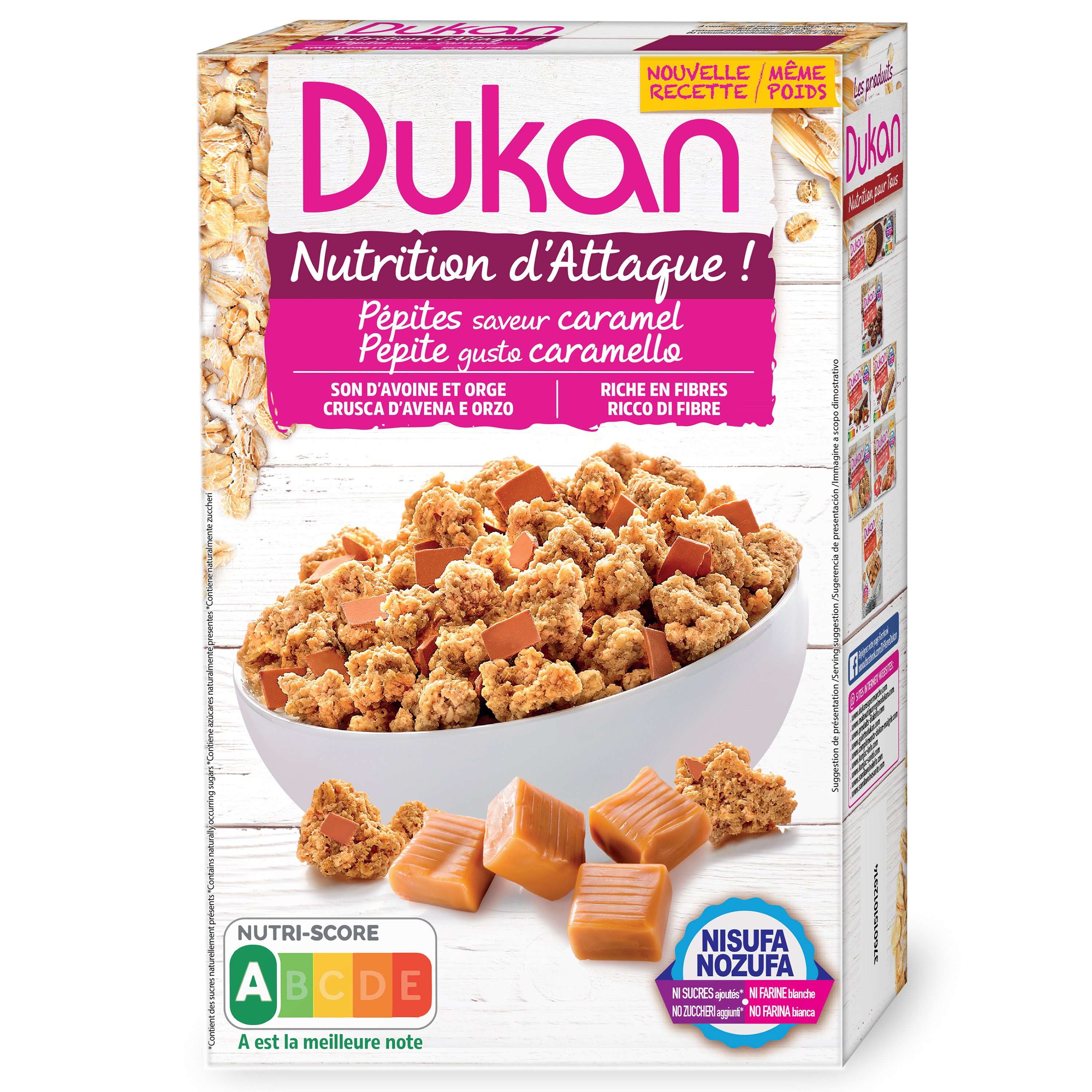 Dukan Nutrition d’ Attaque Pepites Saveur Caramel Δημητριακά Βρώμης με Καραμέλα 350gr