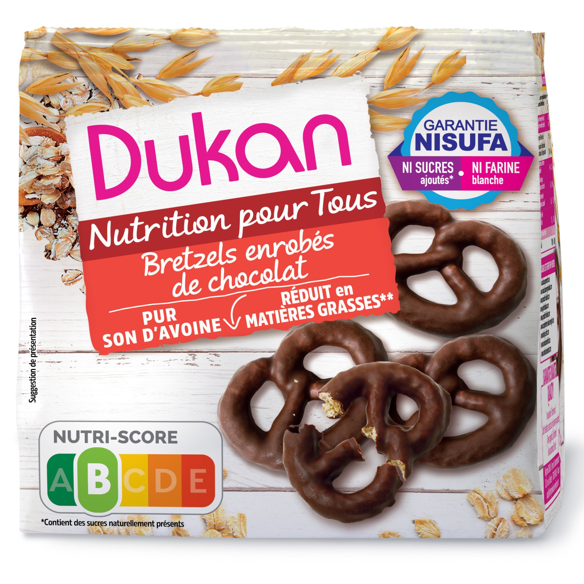 Dukan Nutrition d’ Attaque Bretzels Enrobes de Chocolat Pretzels Βρώμης με Επικάλυψη Σοκολάτας 100gr