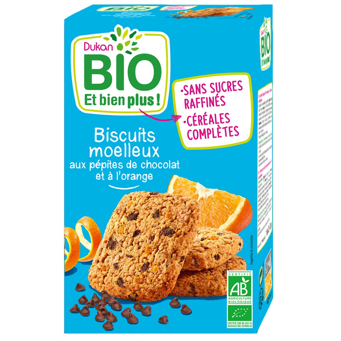 Dukan Bio Biscuits Moelleux aux Pepitesn de Chocolat et a l’orange Μπισκότα Βρώμης με Κομμάτια Σοκολάτας και Πορτοκάλι 150gr