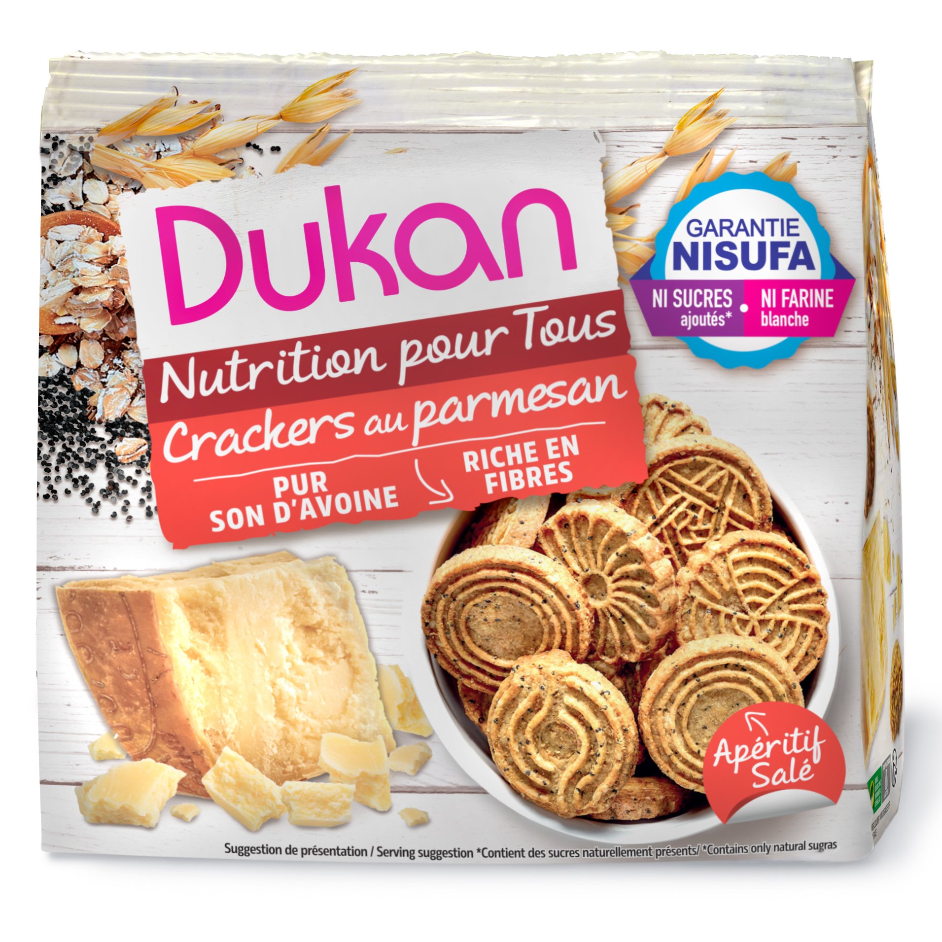 Dukan Nutrition d’ Attaque Crackers au Parmesan Κράκερς Βρώμης με Παρμεζάνα 100gr