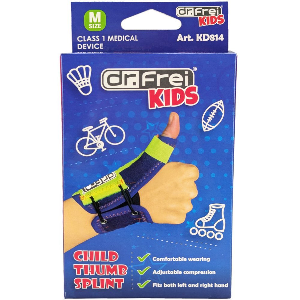Dr.Frei Dr. Frei Kids Child Thump Splint Παιδικός Νάρθηκας Αντίχειρα Αμφιδέξιος με Υφασμάτινη Αυτοκόλλητη Επιφάνεια για Καλύτερη Εφαρμογή & Κράτημα 1 Τεμάχιο, Κωδ KD814 - Medium