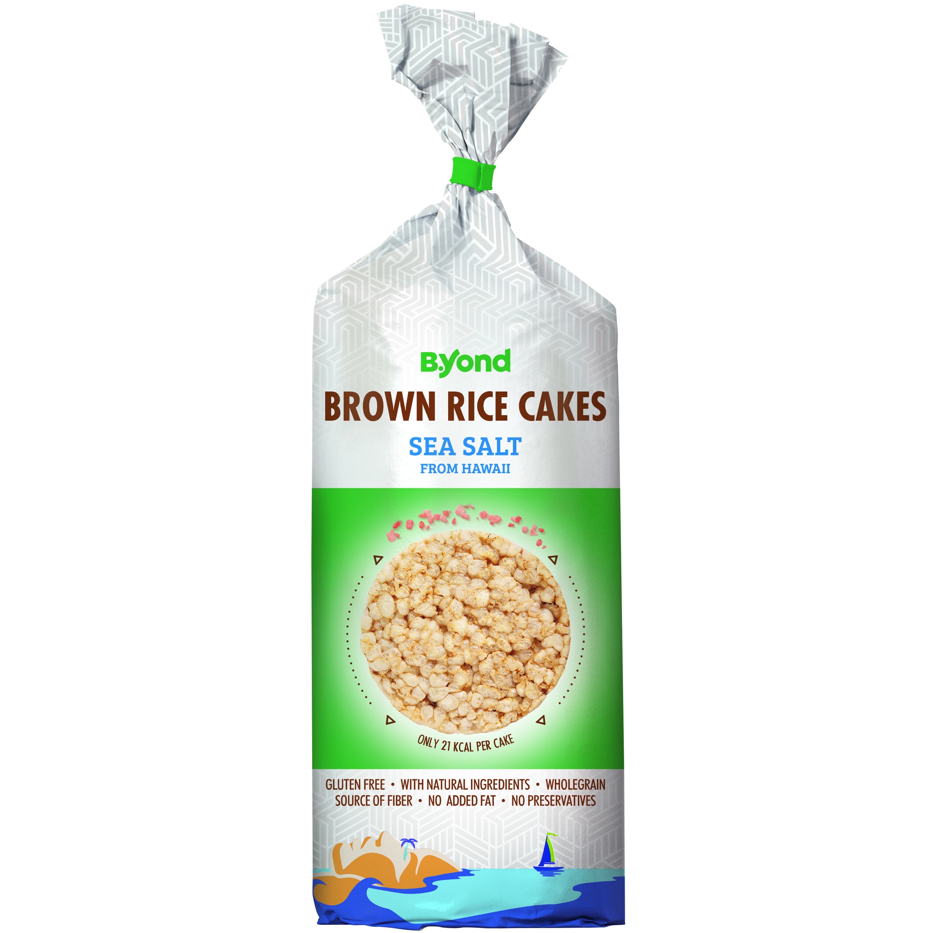 B.Yond Brown Rice Cakes 12 Sea Salt from Hawaii Ριζογκοφρέτες Καστανού Ρυζιού με Θαλασσινό Αλάτι Χαβάης 100g