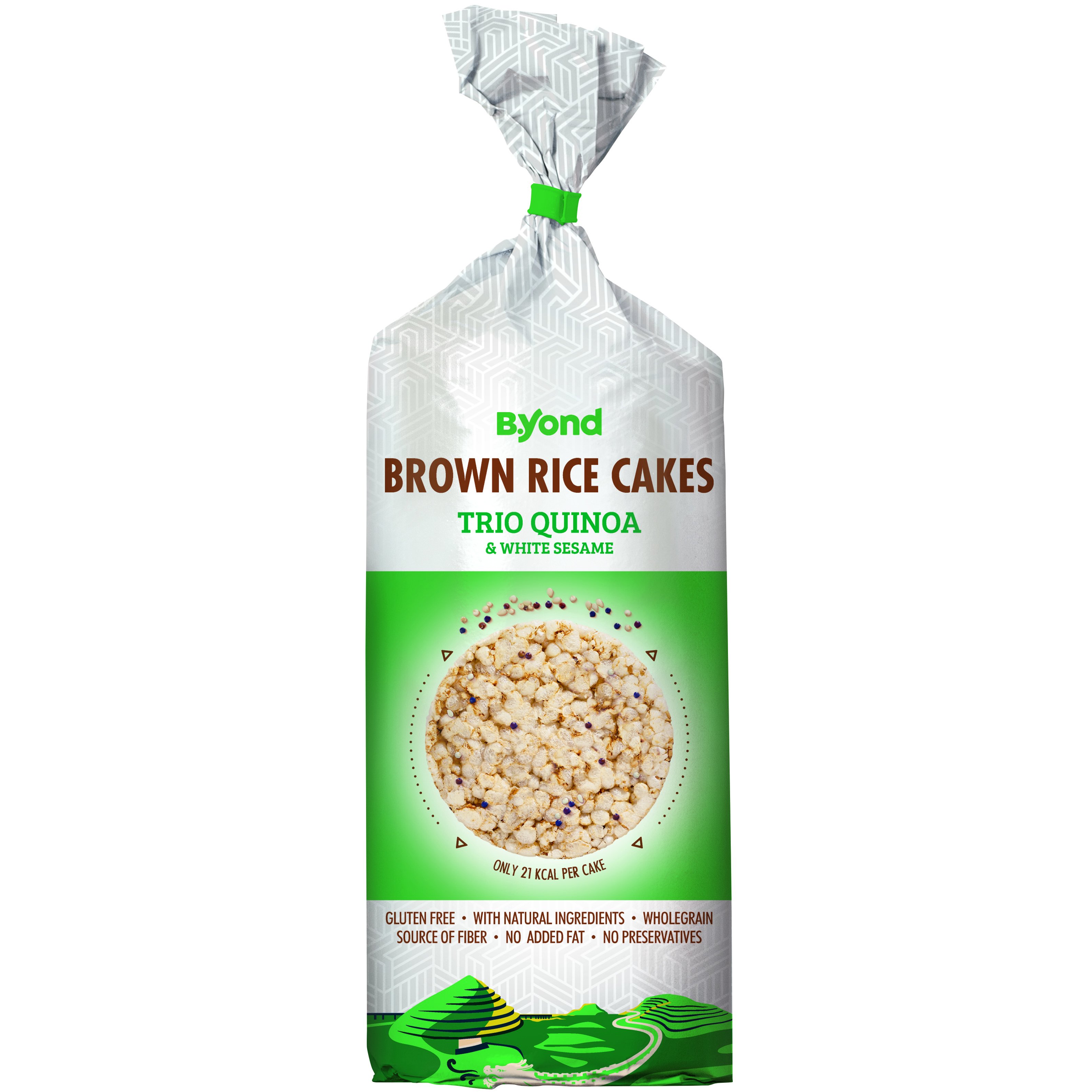 B.Yond Brown Rice Cakes Trio Quinoa & White Sesame Ριζογκοφρέτες Καστανού Ρυζιού με Τρίχρωμη Κινόα και Σουσάμι 100g