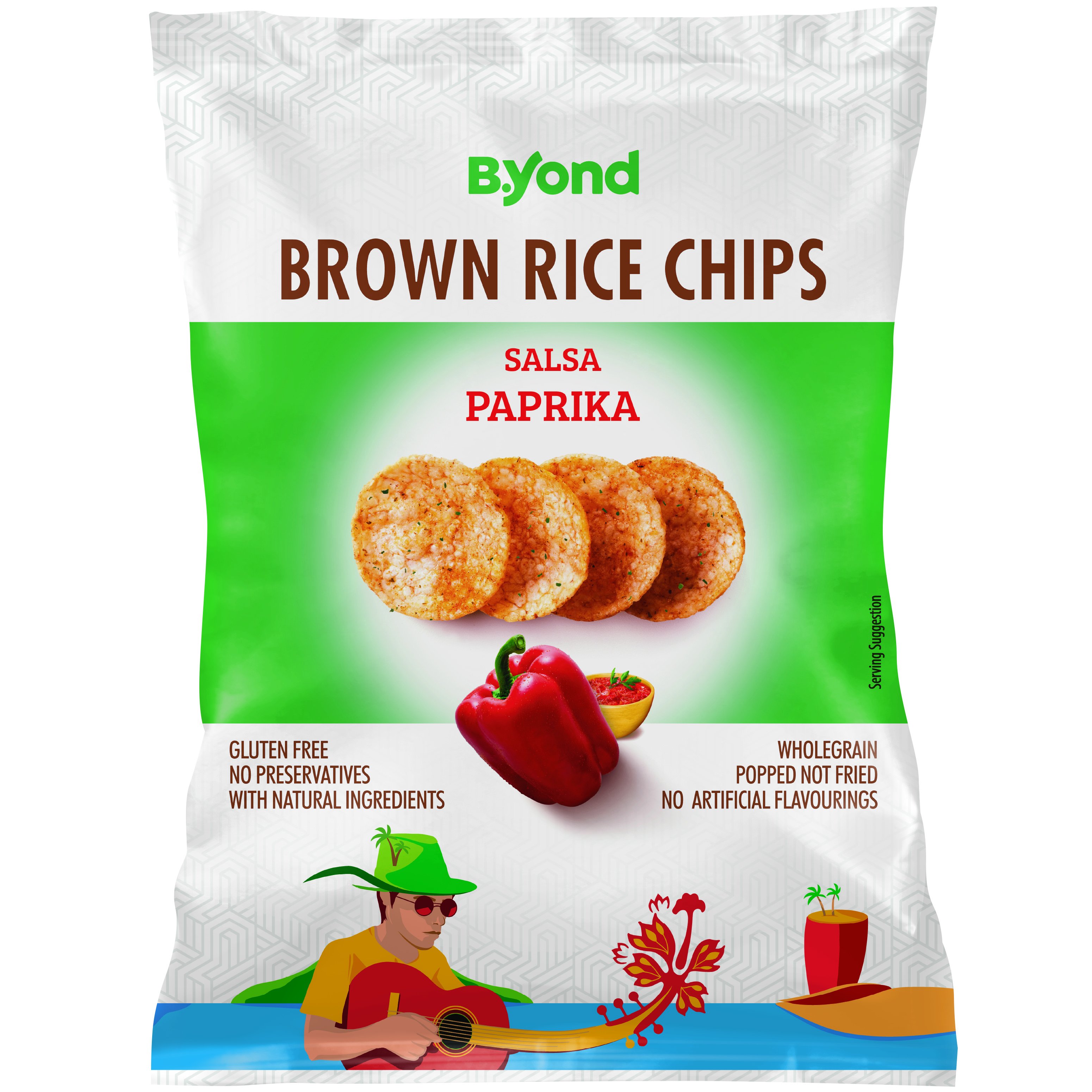 B.Yond Brown Rice Chips Salsa Paprika Τσιπς Καστανού Ρυζιού με Σάλτσα Πάπρικα 70g