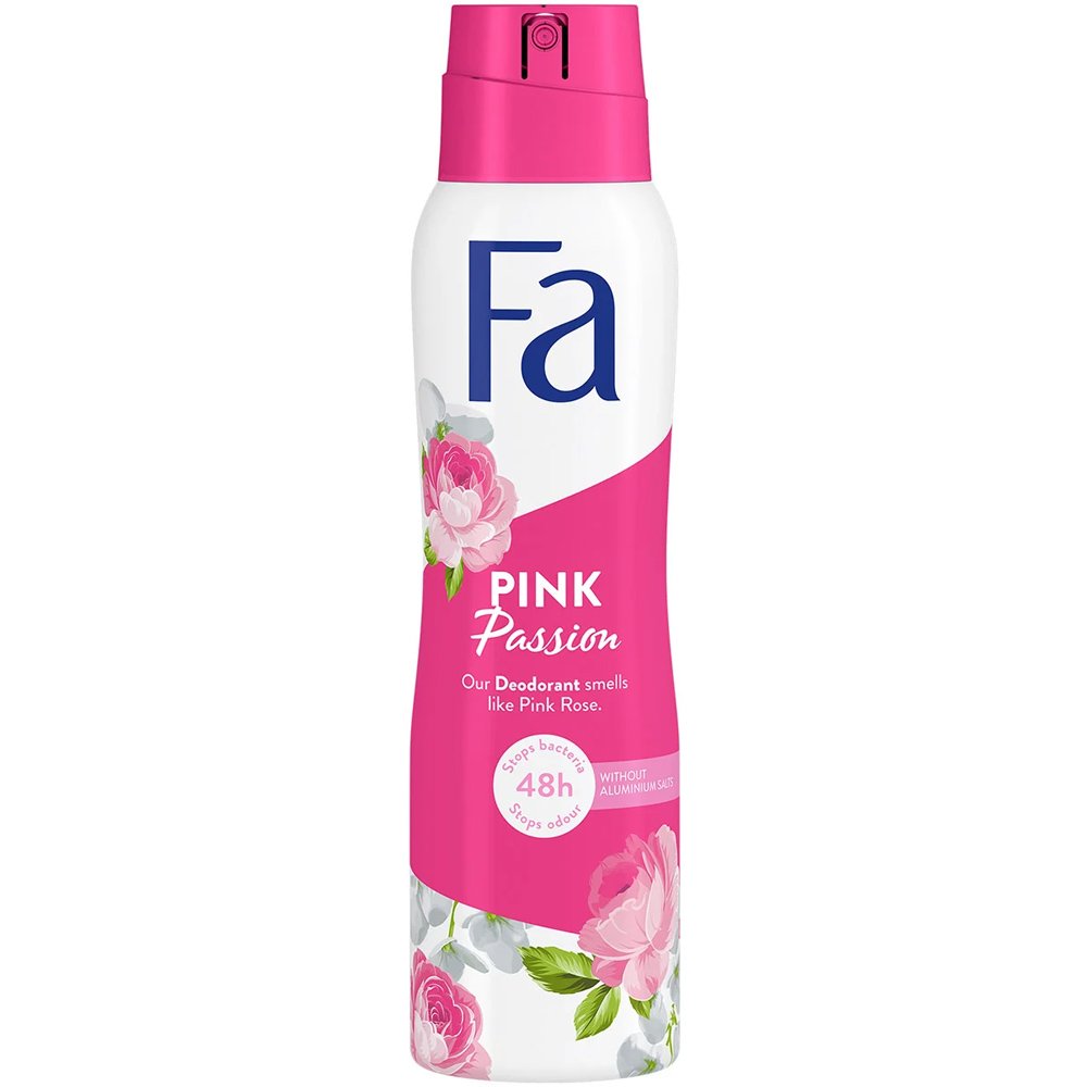 Fa Pink Passion 48h Deodorant Pink Rose Scent Αποσμητικό Spray με Άρωμα Ροζ Τριαντάφυλλο Χωρίς Άλατα Αλουμινίου για Προστασία Έως & 48 Ώρες 150ml