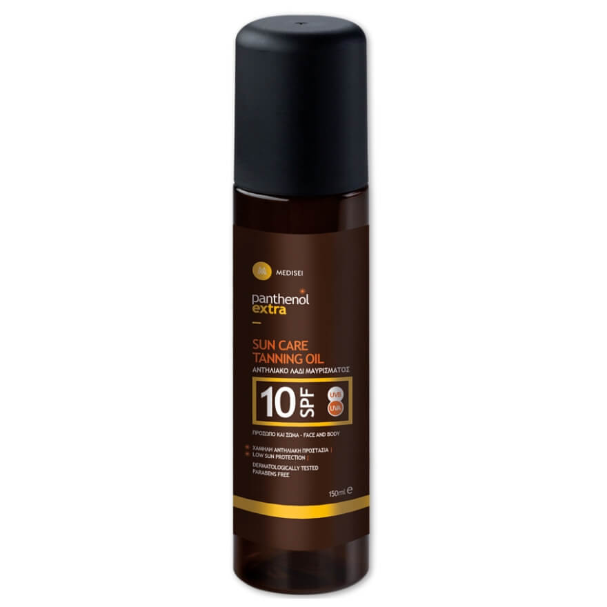 Medisei Panthenol Extra Sun Care & Tanning Oil Spf10 Αντηλιακό Λάδι Μαυρίσματος για Πρόσωπο & Σώμα 150ml