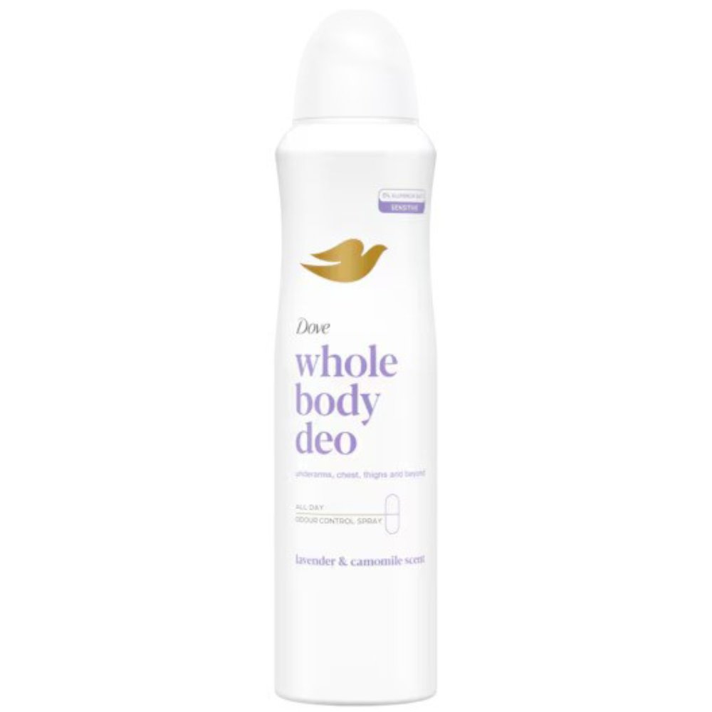 Dove Lavender & Camomile Scent Whole Body Deo Sensitive Spray Αποσμητικό Spray για Όλο το Σώμα με Άρωμα Λεβάντα & Χαμομήλι με Αίσθηση Δροσιάς 150ml