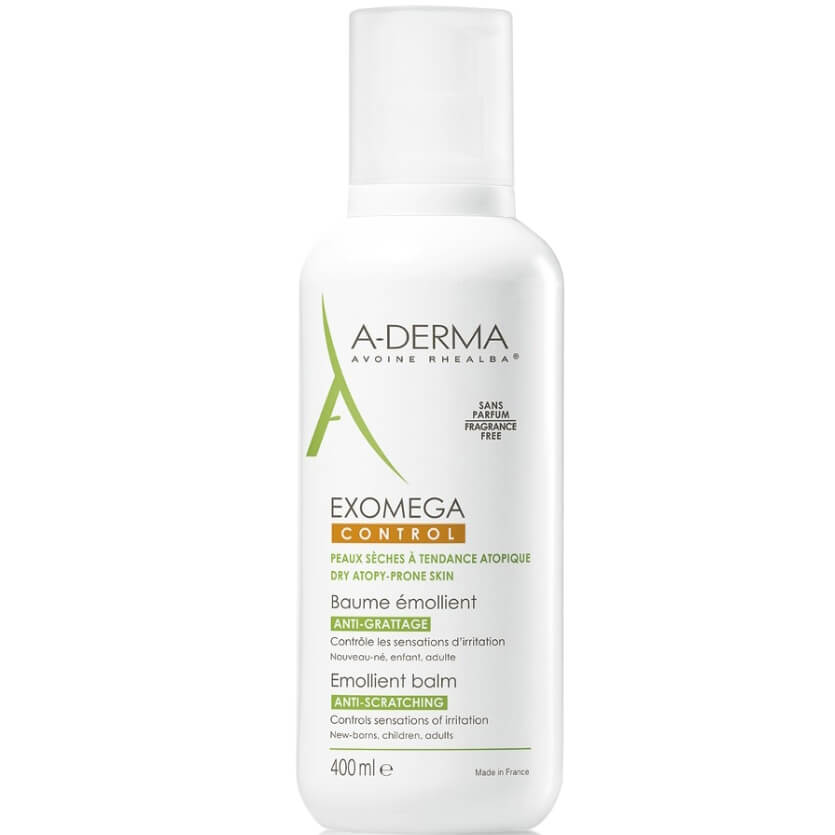 A-Derma Exomega Control Baume Emolliente Μαλακτικό Βάλσαμο για το Ατοπικό & Πολύ Ξηρό Δέρμα για Πρόσωπο & Σώμα, 400ml