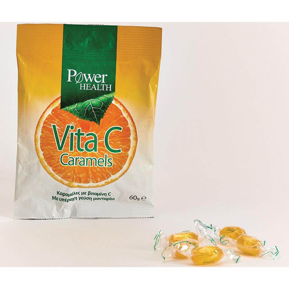 Power Health Vita C Caramels Καραμέλες που Ενισχύουν την Άμυνα του Οργανισμού Με Γεύση Μανταρίνι 60g