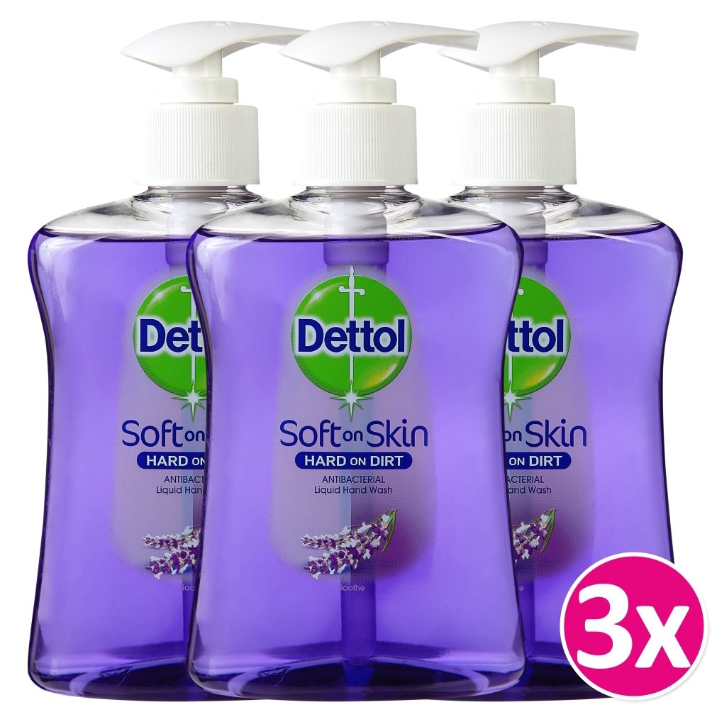 Dettol Πακέτο Προσφοράς Liquid Soap Shoothe Αντιβακτηριδιακό Υγρό Κρεμοσάπουνο Χεριών με Άρωμα Λεβάντα 3x250ml