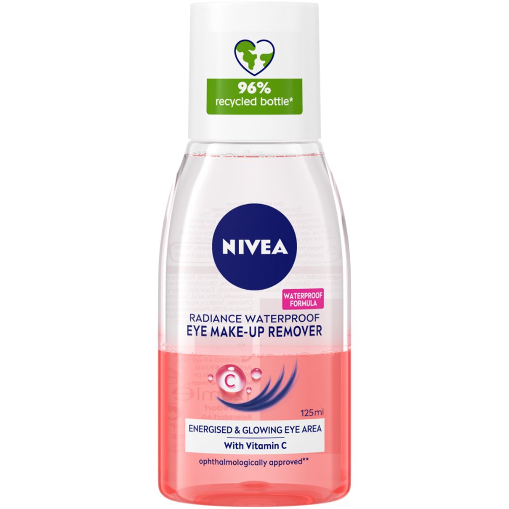 Nivea Radiance Waterproof Eye Make Up Remover Λοσιόν Ντεμακιγιάζ Ματιών Δύο Φάσεων με Βιταμίνη C 125ml