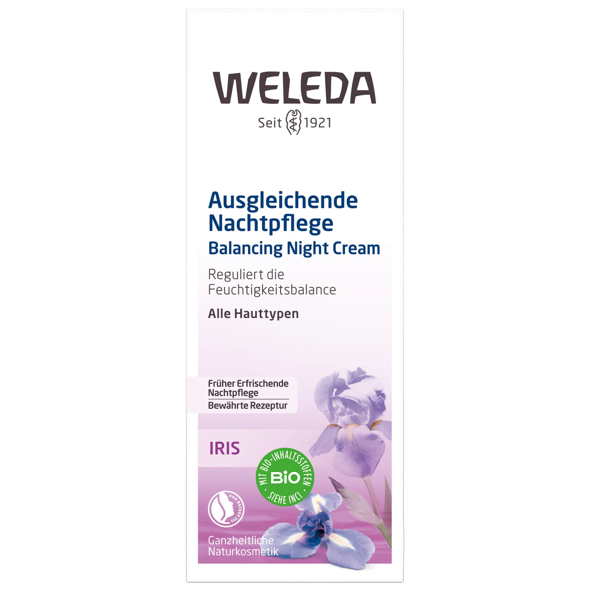 Weleda Iris Balancing Night Cream Ενυδατική Κρέμα Προσώπου Νύχτας με Έλαιο Ίριδας 30ml