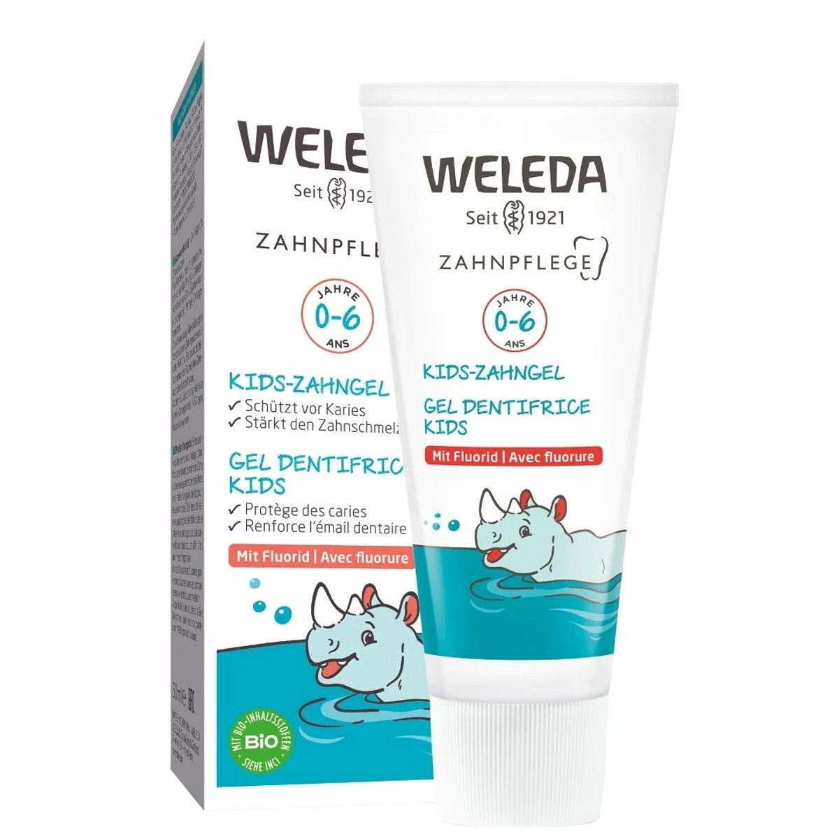 Weleda Weleda Kids Toothgel 0-6 Years Βρεφική Οδοντόκρεμα που Προστατεύει από την Τερηδόνα & Ενισχύει τον Σμάλτο των Δοντιών 50ml