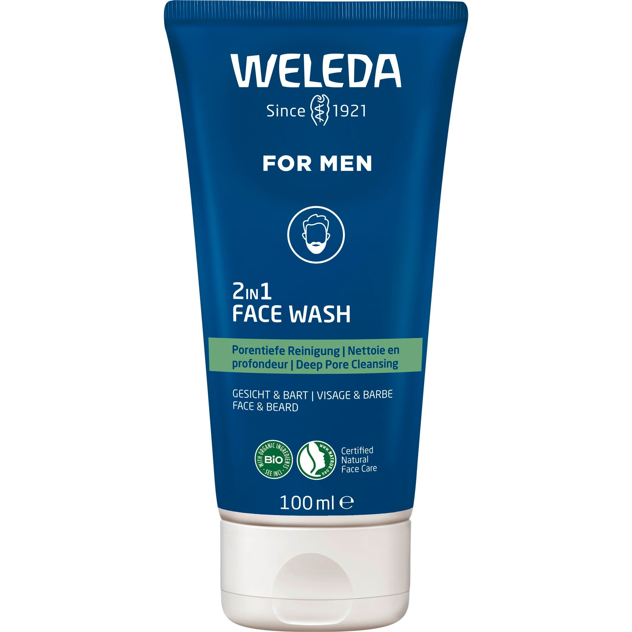 Weleda For Men 2 in 1 Face Wash Δροσερό Καθαριστικό για Πρόσωπο & Γένια 100ml