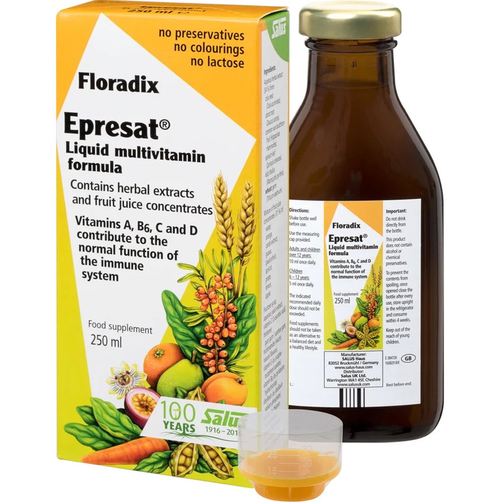 Floradix Epresat Συμπλήρωμα Διατροφής Πολυβιταμινών για Ενέργεια, Τόνωση Υποστήριξη του Νευρικού Συστήματος & Πνευματική Διαύγεια 250ml