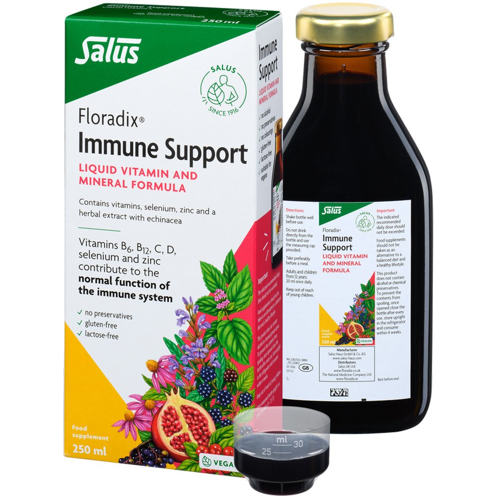 Floradix Immune Support Liquid Formula Συμπλήρωμα Διατροφής Εκχυλίσματος Φυτών Πλούσιο σε Βιταμίνες για Ενίσχυση του Ανοσοποιητικού 250ml