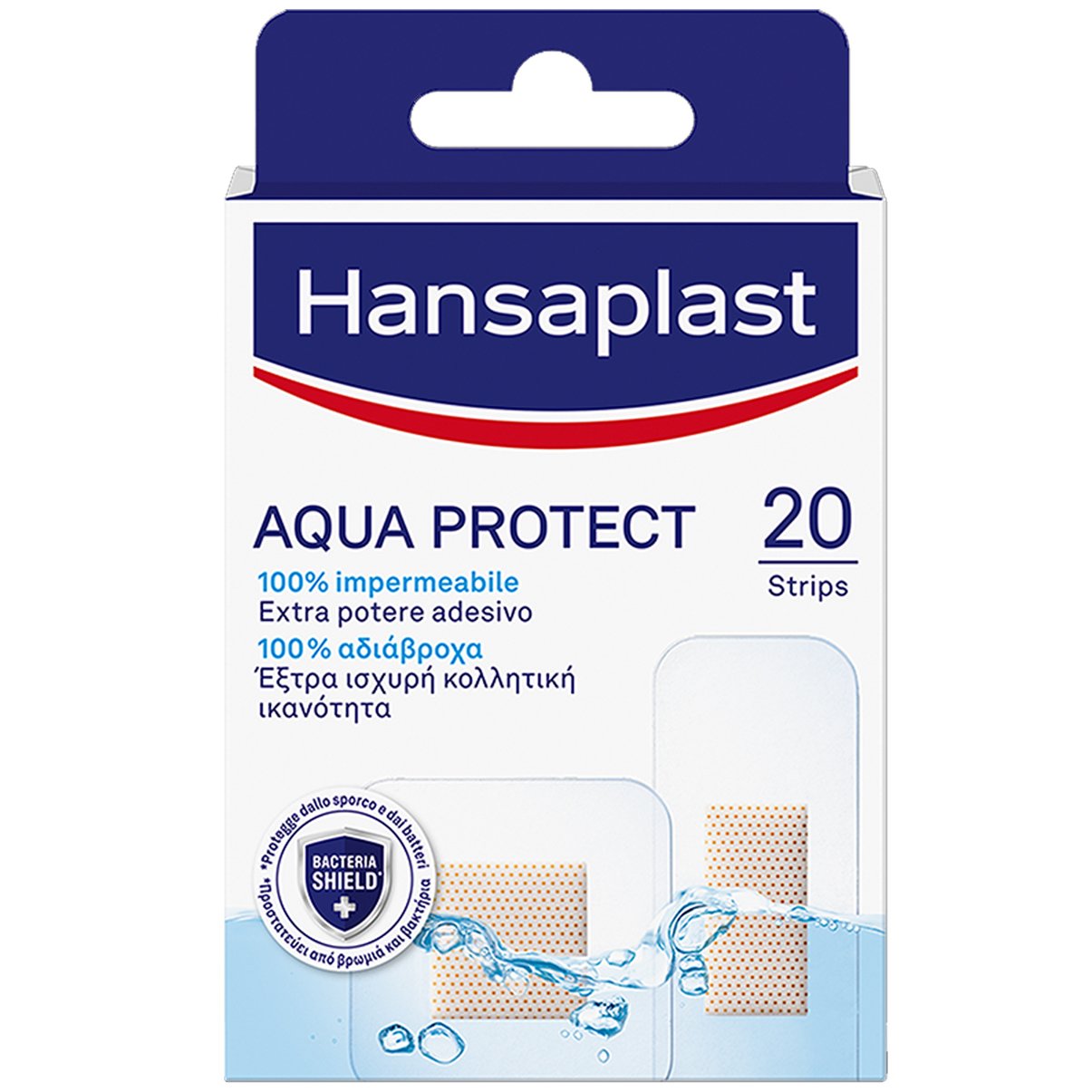 Hansaplast Aqua Protect Sterile Strips Αδιάβροχα Επιθέματα για την Κάλυψη & Προστασία Μικρών Πληγών 20 Τεμάχια