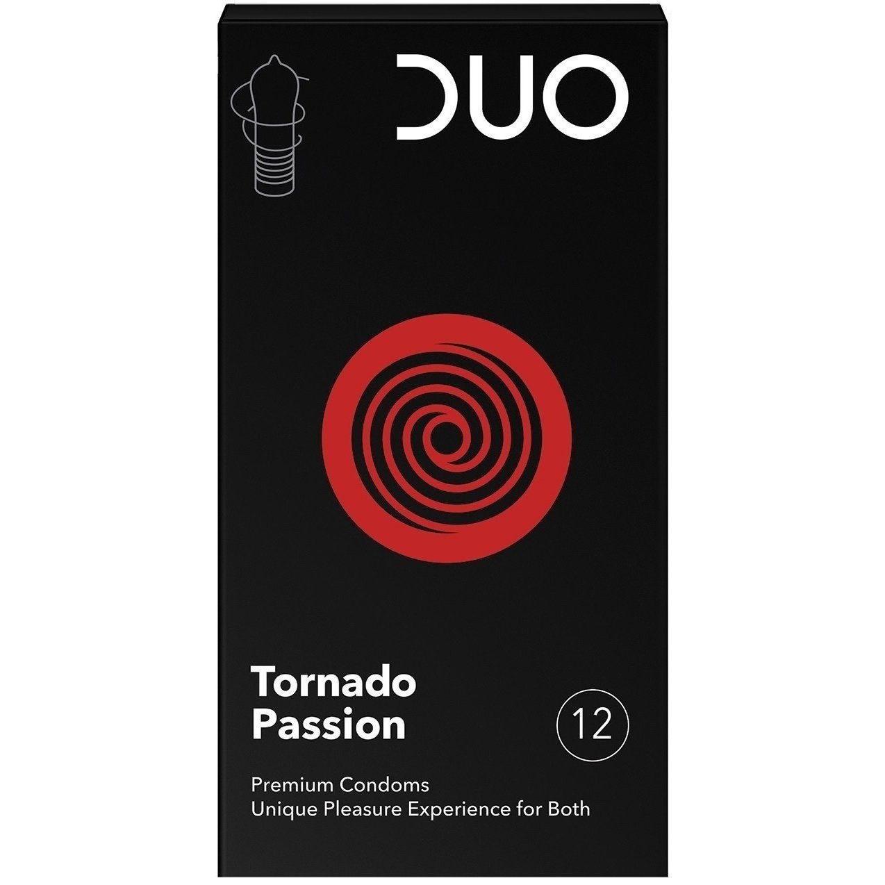 Duo Προφυλακτικά Tornado Passion Με Σχήμα Ανεμοστρόβιλου Και Ραβδώσεις 12 τεμάχια