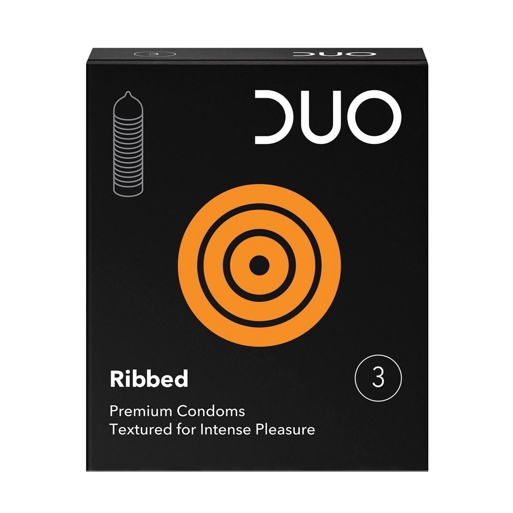 Duo Ribbed Προφυλακτικό Με Ραβδώσεις 3 τεμάχια
