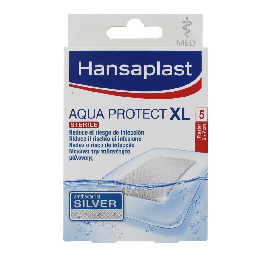 Hansaplast Aqua Protect Αδιάβροχα Επιθέματα XL με Αντιβακτηριδιακή Δράση 6X7 cm, 5τμχ