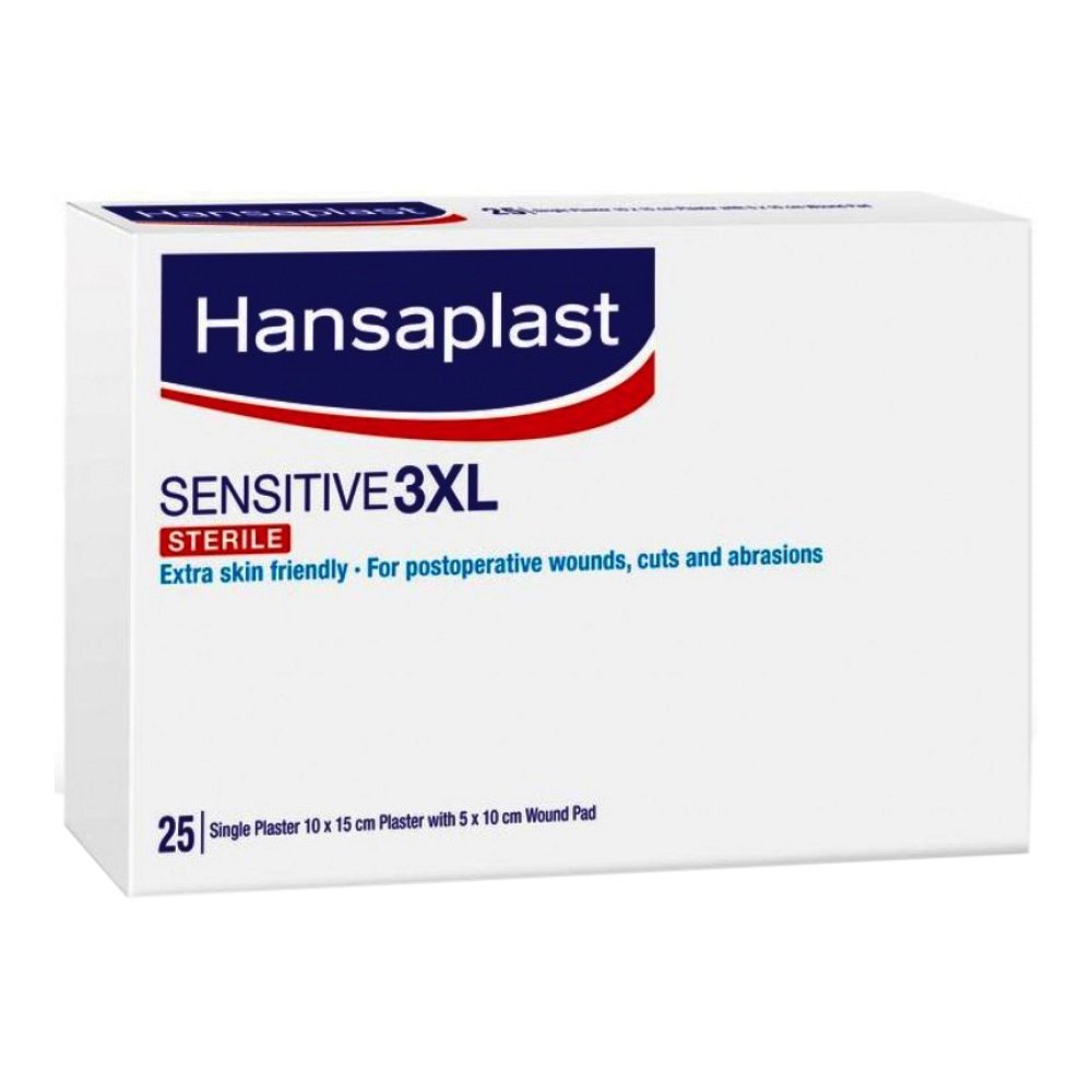Hansaplast Sensitive 3XL Αποστειρωμένα Επιθέματα για Μεγαλύτερες Πληγές & Μετεγχειρητικά Τραύματα 15cm x 10cm 25 Τεμάχια