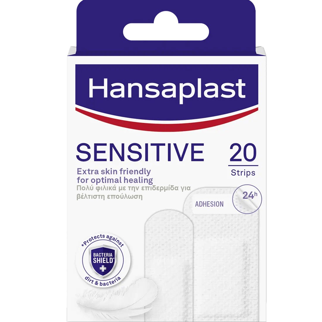 Hansaplast Sensitive Αυτοκόλλητα Επιθέματα για την Κάλυψη & Προστασία Μικρών Πληγών, σε 2 Διαφορετικά Μεγέθη 20 Τεμάχια
