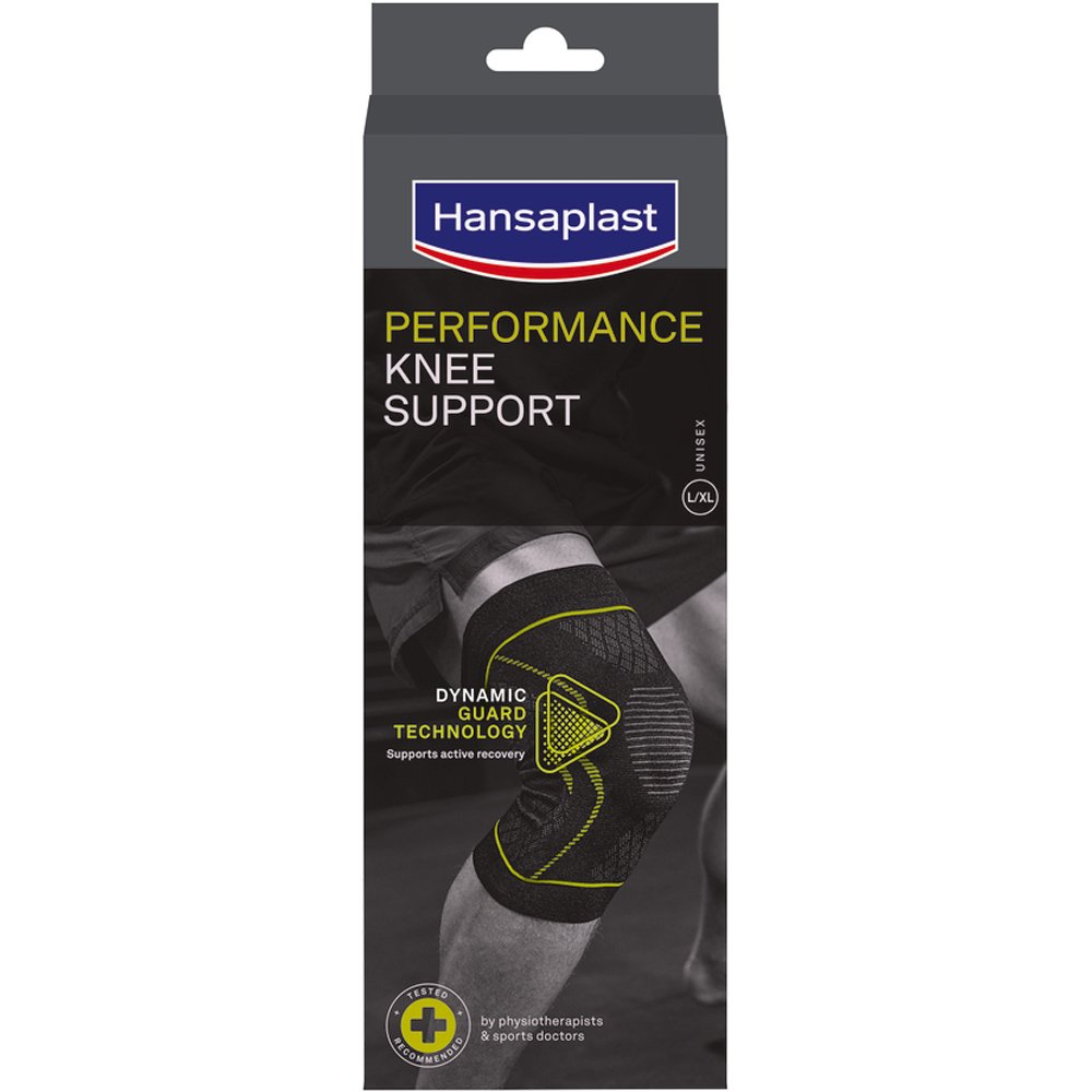 Hansaplast Hansaplast Performance Knee Support Επιγονατίδα Υψηλής Στήριξης που Διευκολύνει την Ταχύτερη Αποκατάσταση 1 Τεμάχιο - L/XL