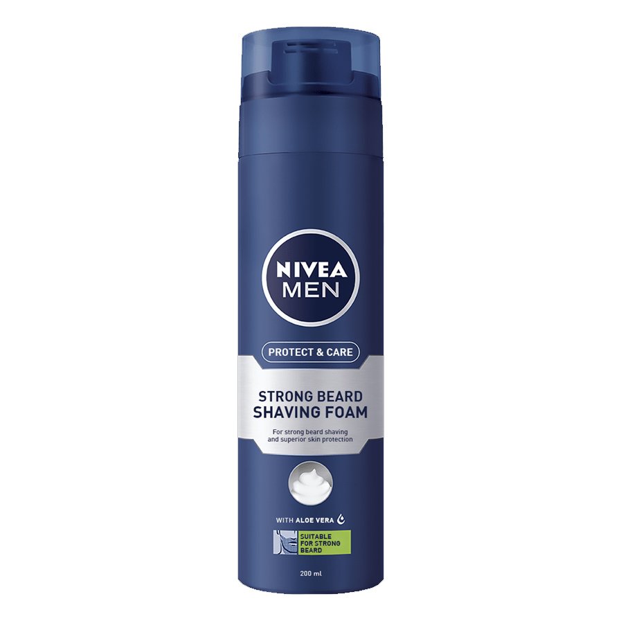 Nivea Shaving Men Foam Protect & Care for Strong Beard Ανδρικός Αφρός Ξυρίσματος για Σκληρά Γένια 200ml