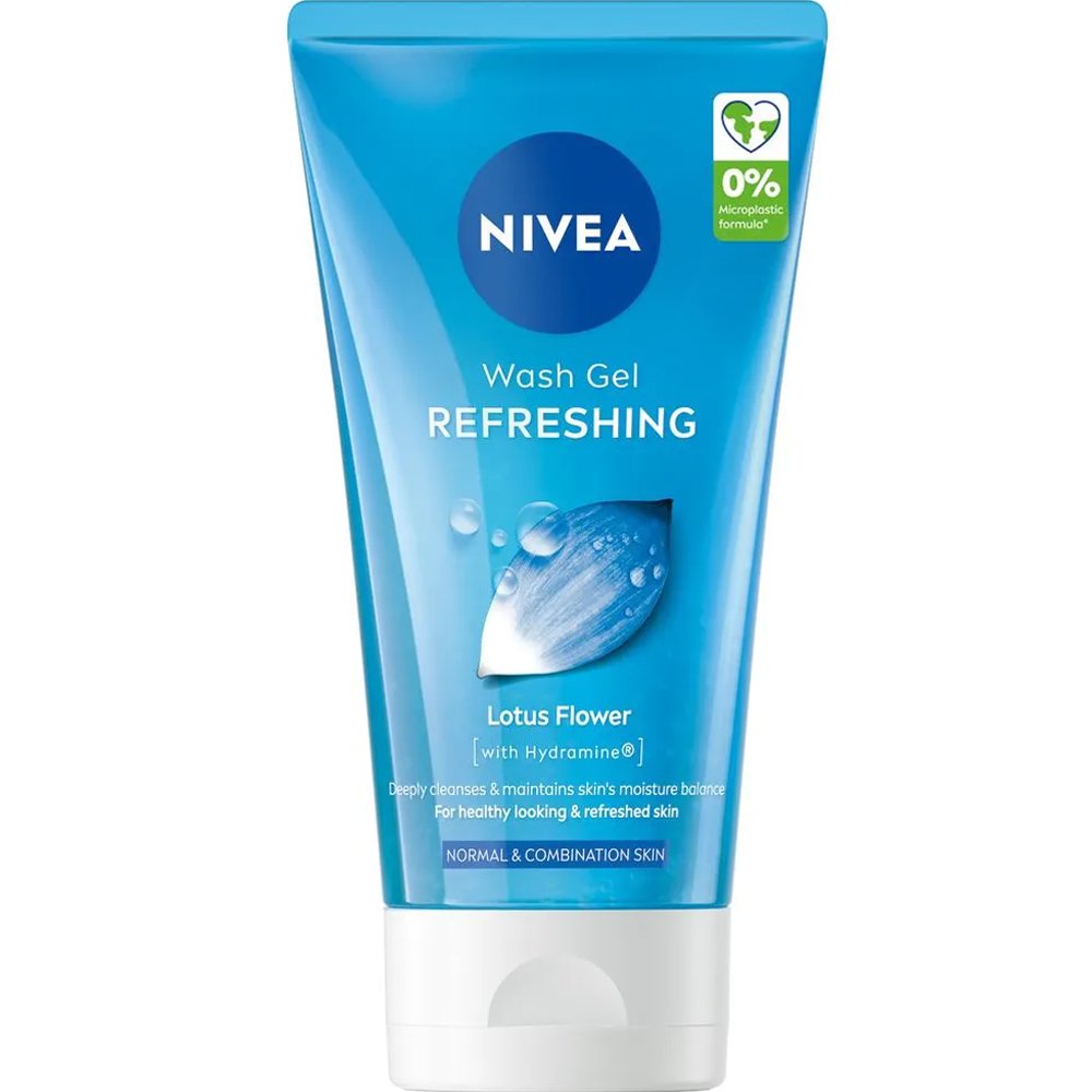 Nivea Nivea Lotus Flower Refreshing Wash Gel Δροσιστικό Gel Καθαρισμού Προσώπου για Κανονική, Μεικτή Επιδερμίδα με Εκχύλισμα Άνθους Λωτού για Βαθιά Ενυδάτωση 150ml