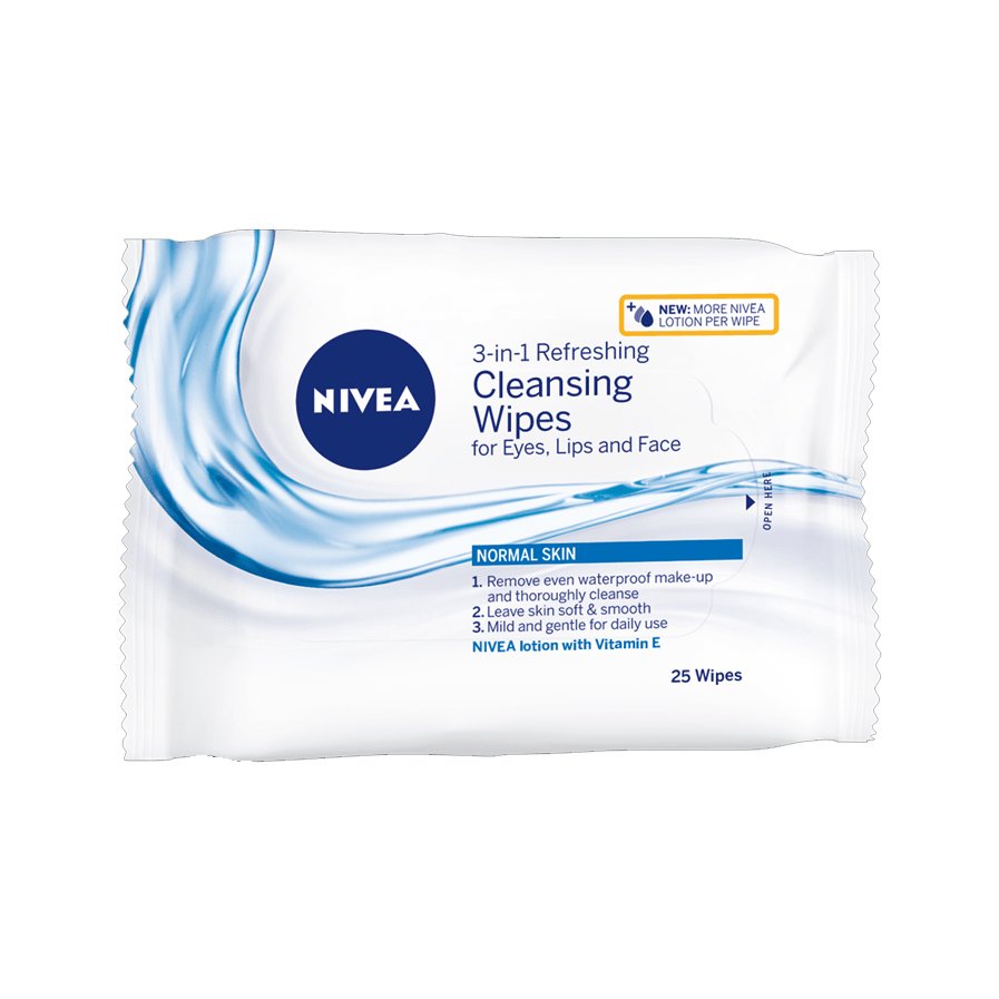 Nivea Daily Essentials 3 in1 Refreshing Cleansing Wipes Αναζωογονητικά Μαντηλάκια Καθαρισμού 3 σε 1, 25 Τεμάχια