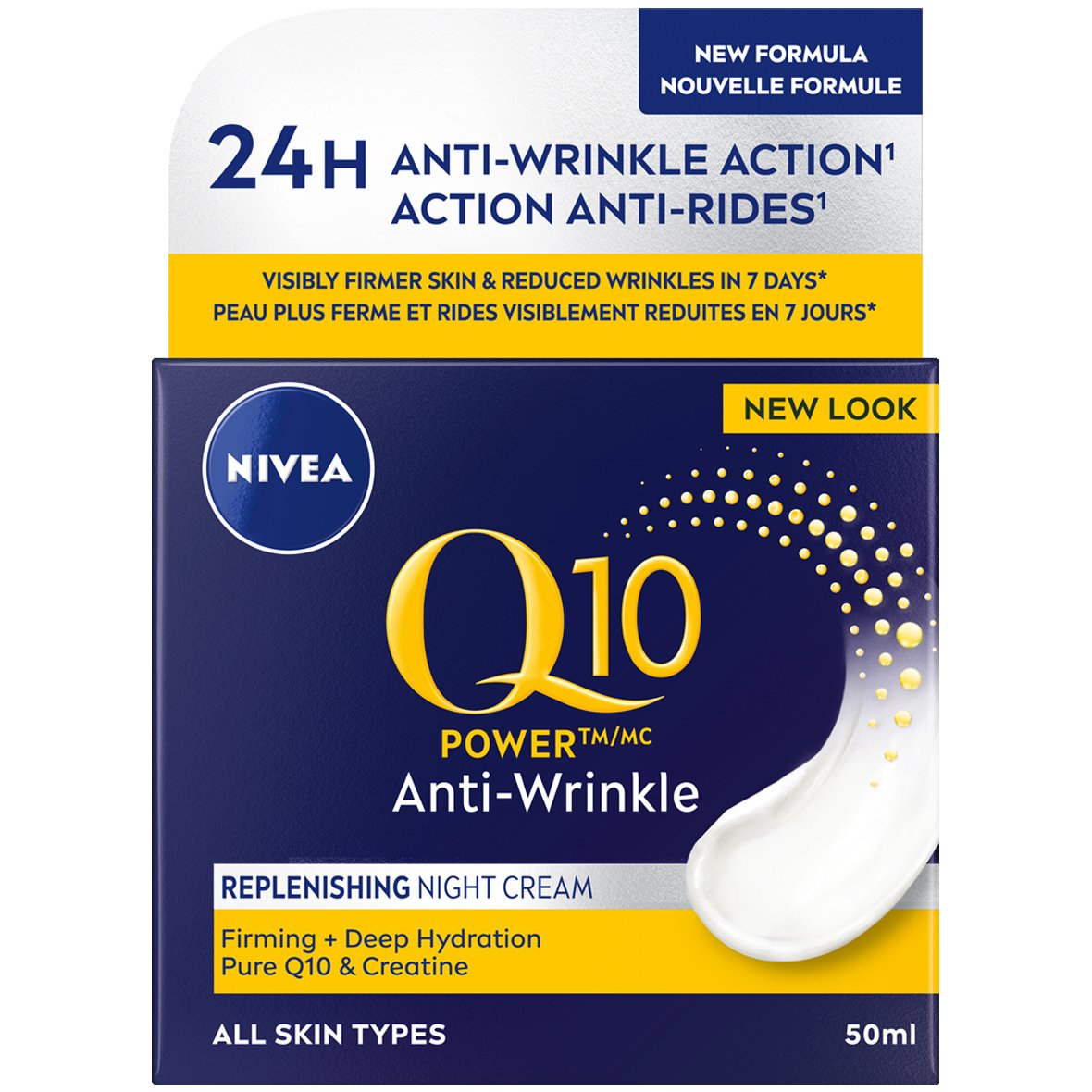 Nivea Q10 Power Anti-Wrinkle Night Cream For All Skin Types Αντιρυτιδική & Ενυδατική Κρέμα Νύκτας για Κάθε Τύπο Δέρματος 50ml
