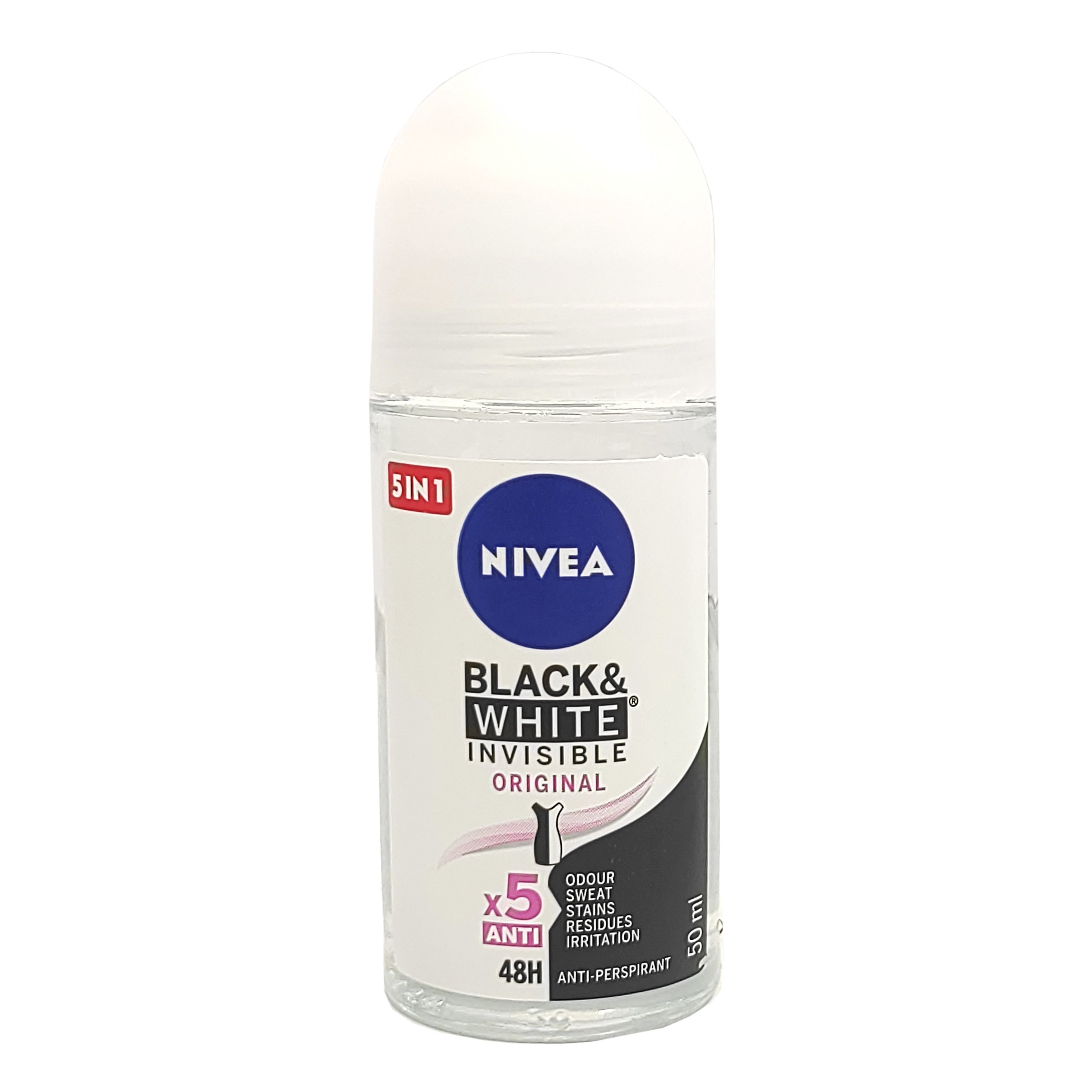 Nivea Black & White Invisible Original Roll-on Deo Γυναικείο Αποσμητικό Κατά των Λευκών Σημαδιών 50ml