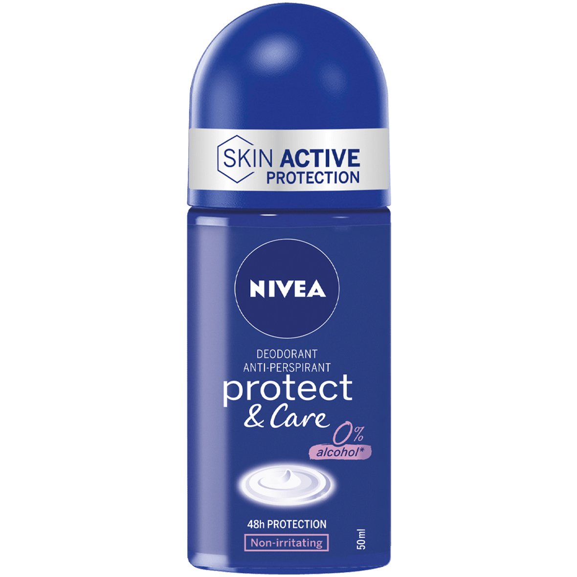 Nivea Protect & Care Deodorant Anti-Perspirant Roll-On Γυναικείο Αποσμητικό 48ωρης Προστασίας, Χωρίς Οινόπνευμα 50ml