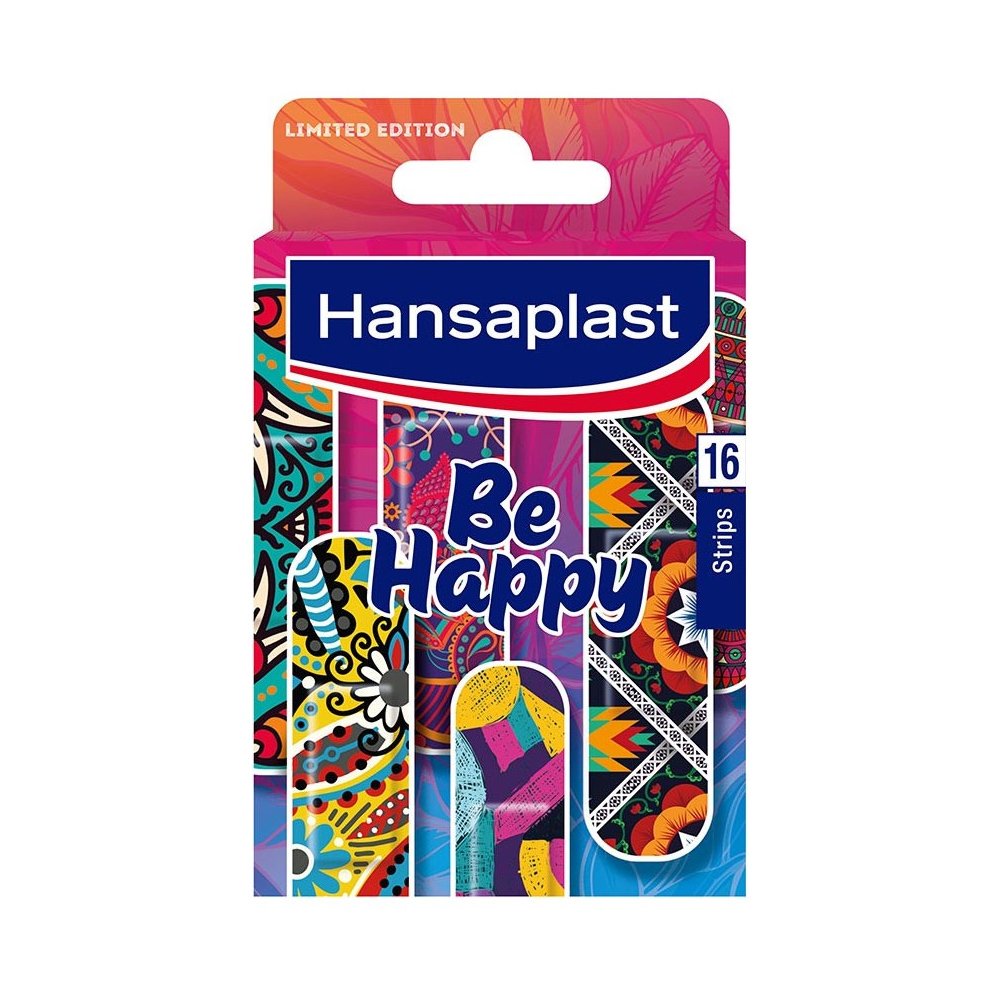 Hansaplast Be Happy Trendy Plasters Limited Edition Χρωματιστά Επιθέματα Μικρών Πληγών 16 Τεμάχια