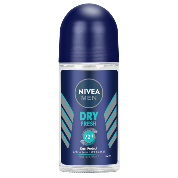 Nivea Men Dry Fresh 72h Dual Protect Deo Roll-on Ανδρικό Αποσμητικό 72ωρης Προστασίας Κατά του Ιδρώτα 50ml