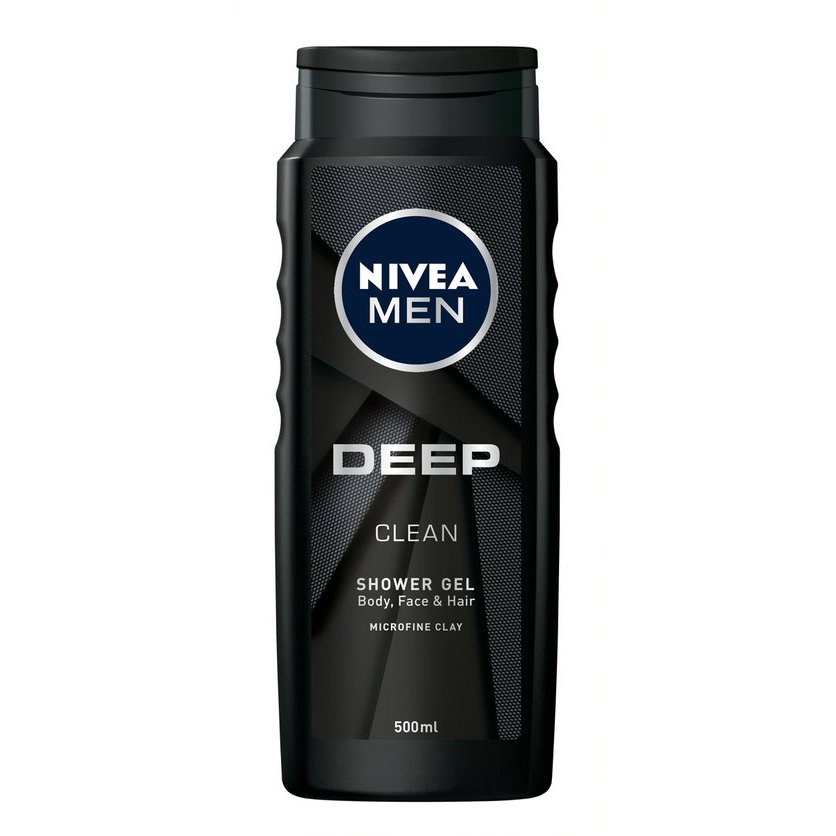 Nivea Nivea Men Deep Clean Shower Gel Ανδρικό Αφρόλουτρο για Βαθύ Καθαρισμό & Ανανέωση 500ml